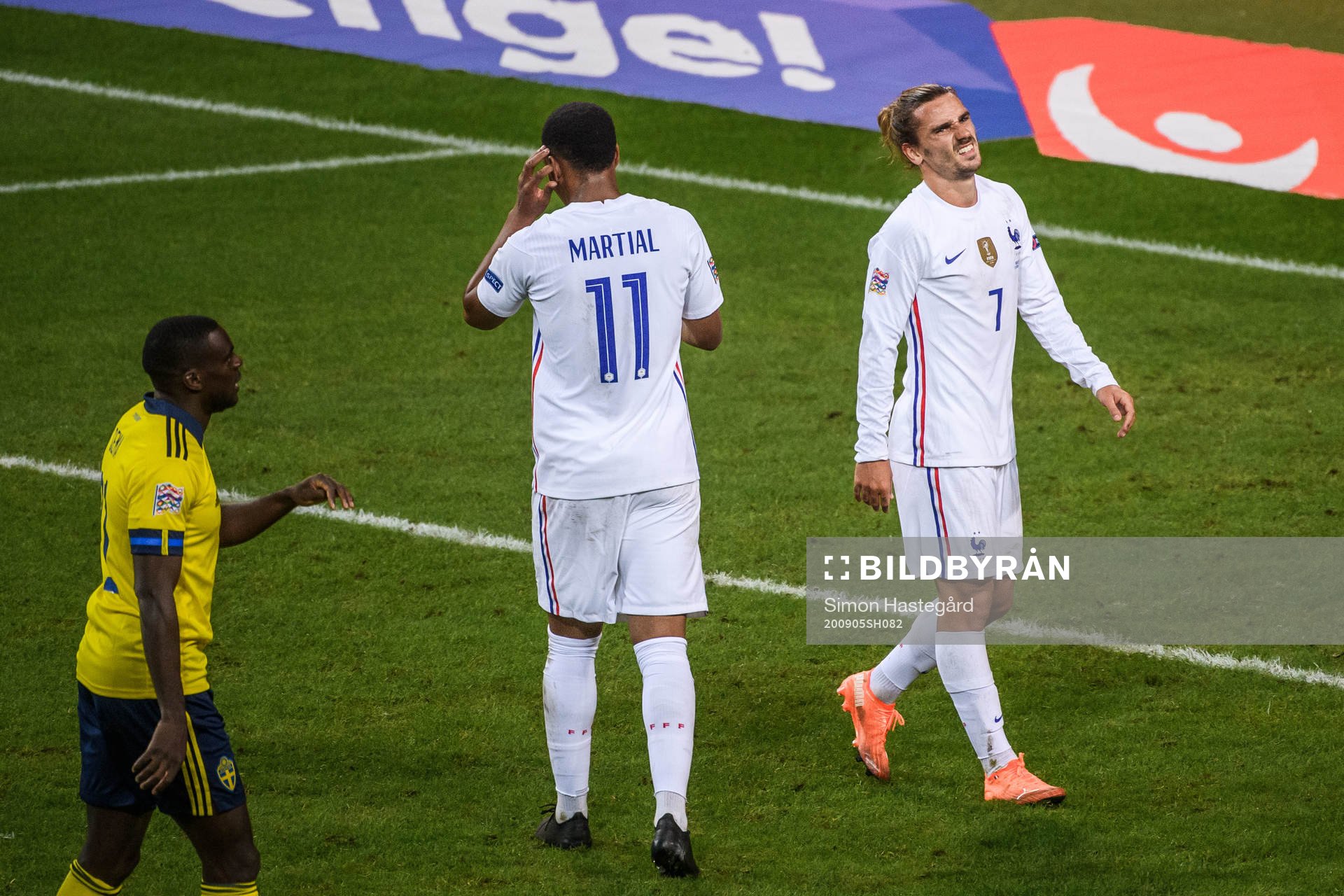 Antoine Griezmann of France looks dejected