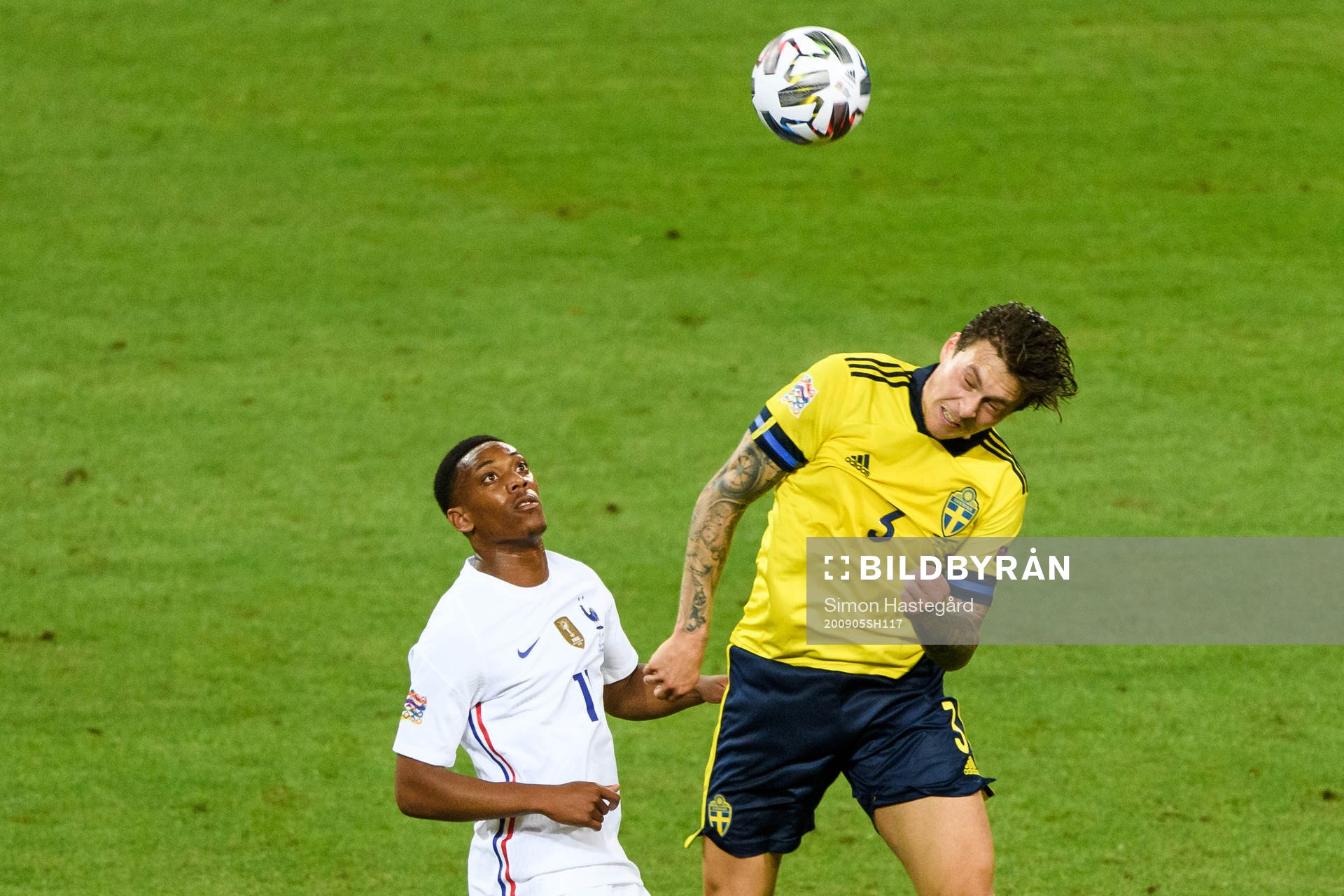 Anthony Martial of France and Victor Nilsson Lindelöf of
