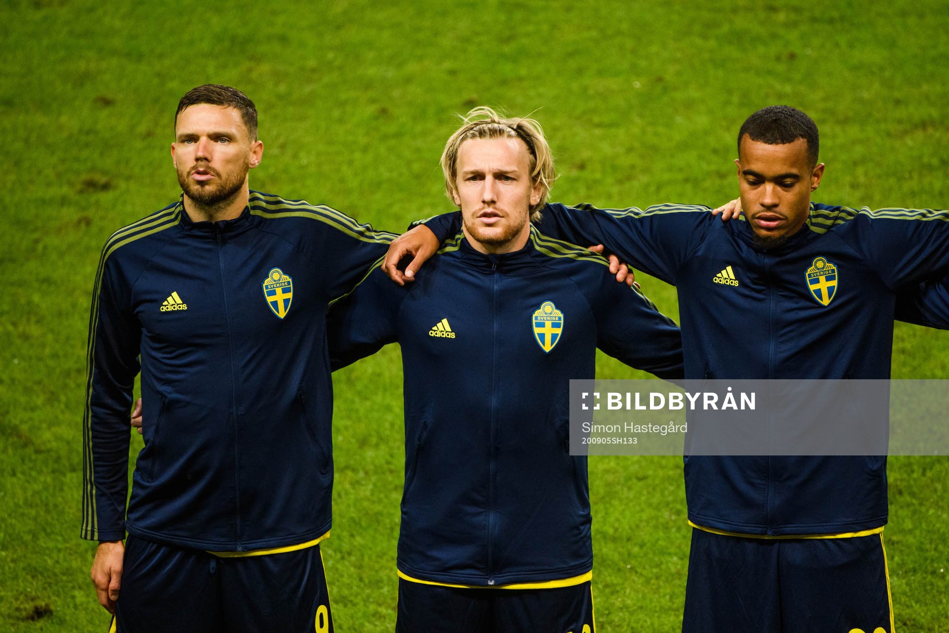 Marcus Berg , Emil Forsberg and Robin Quaison of Sweden