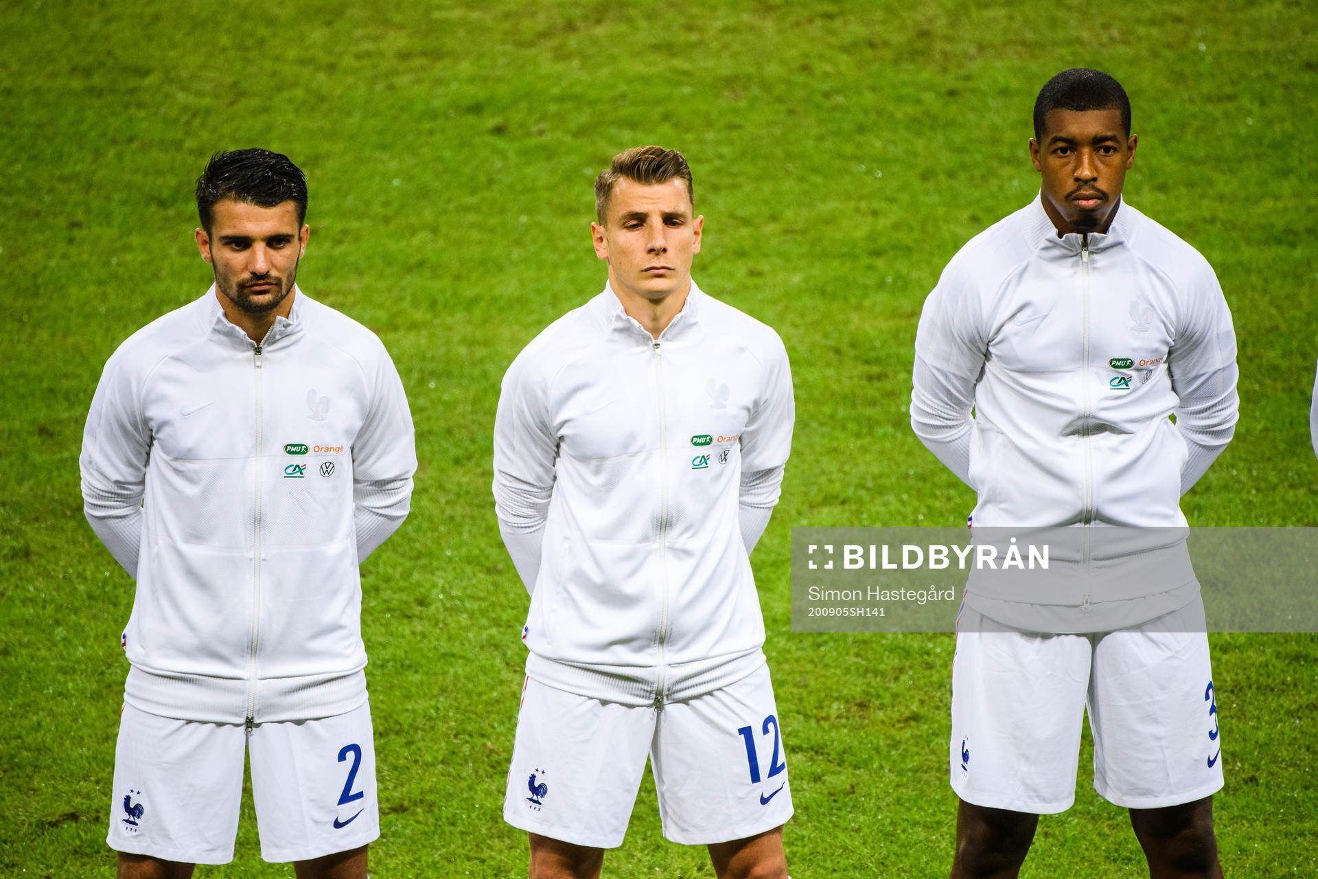 Léo Dubois , Lucas Digne and Presnel Kimpembe of France