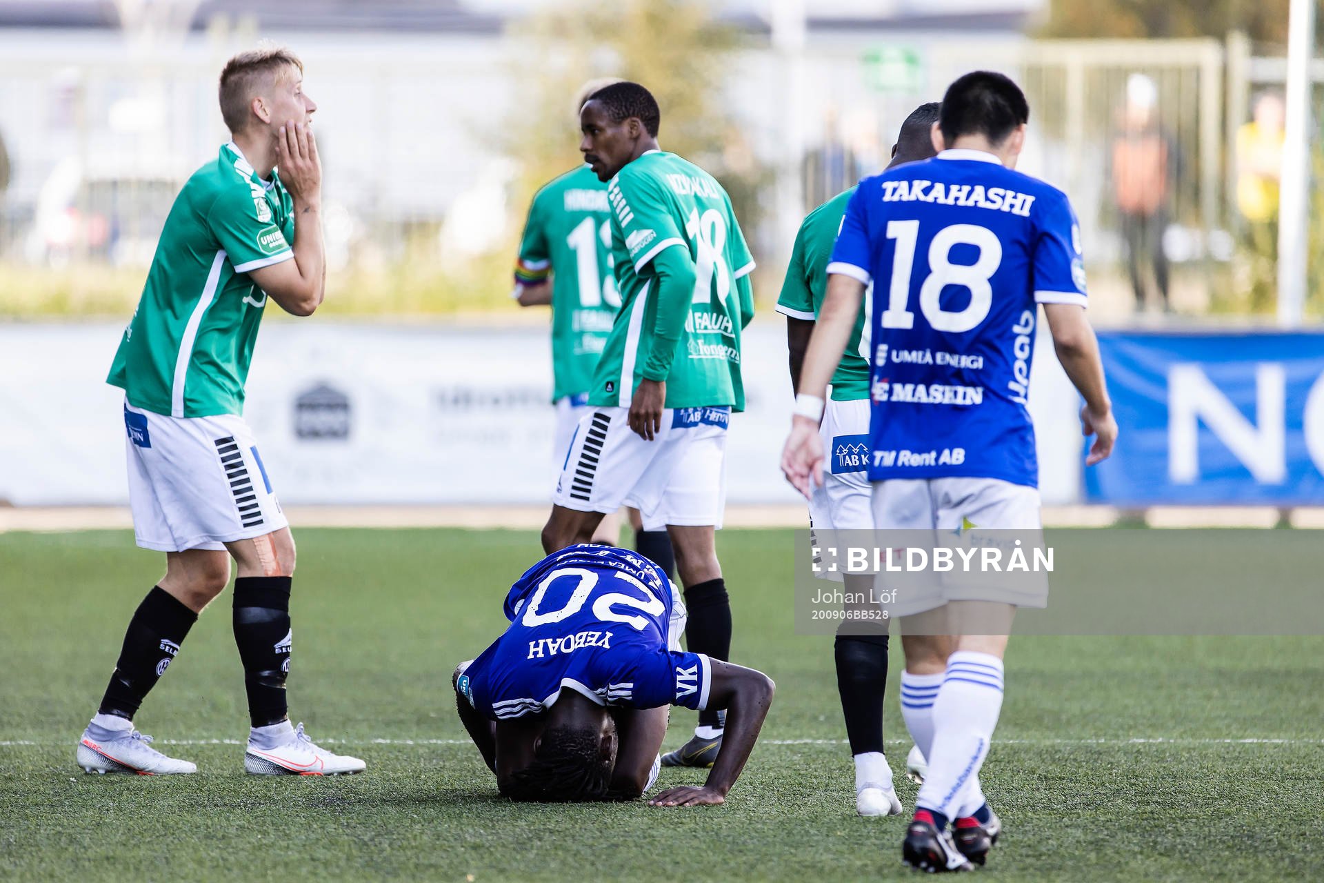 Brages Bjarni Mark Antonsson Duffield krockar med Umeås