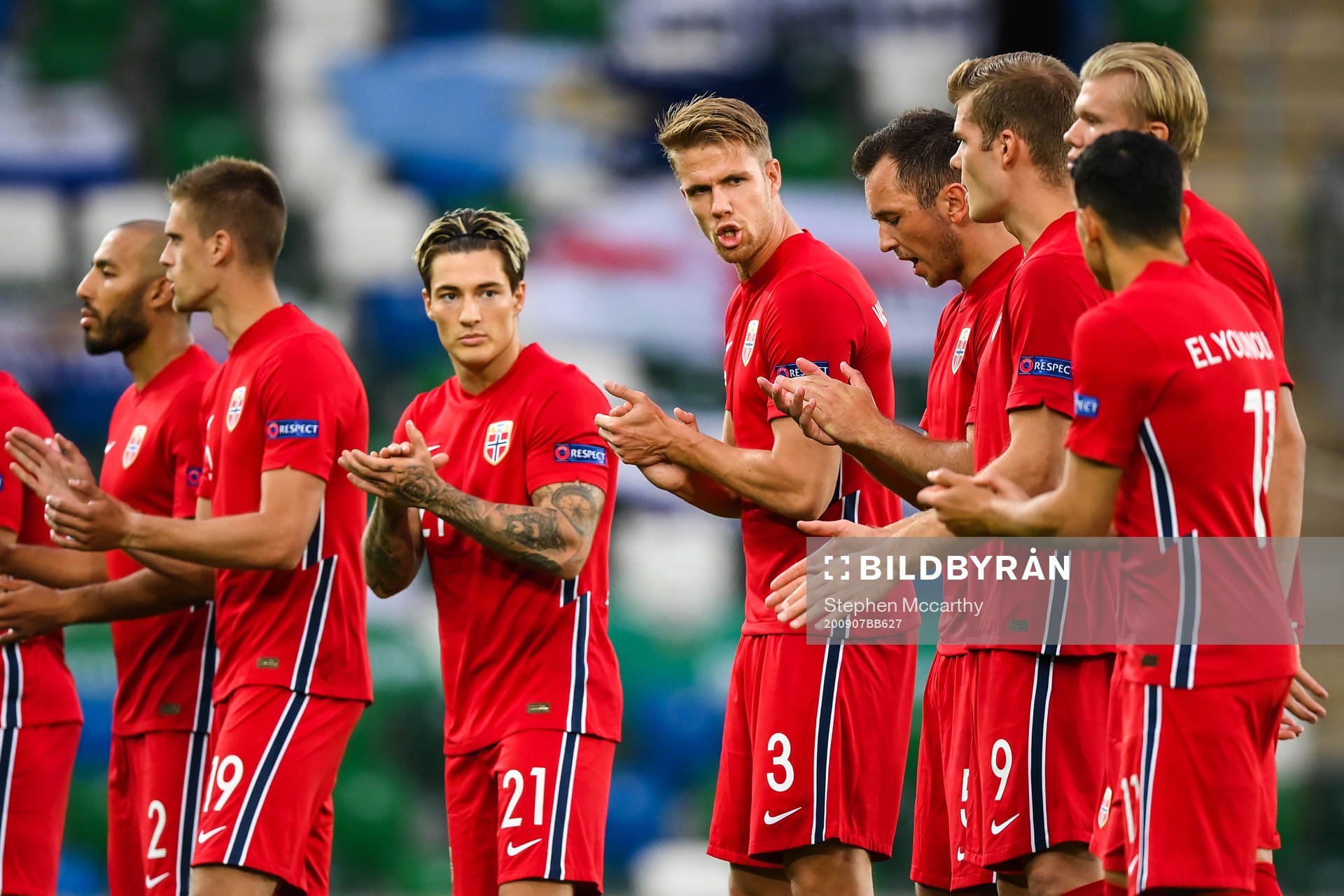 Mathias Normann and Kristoffer Ajer of Norway