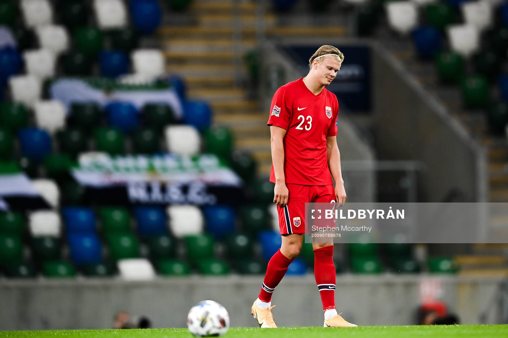 Erling Braut Haaland of Norway looks dejected