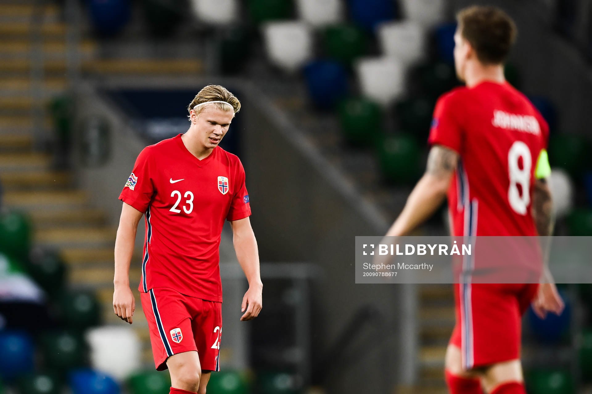 Erling Braut Haaland of Norway looks dejected