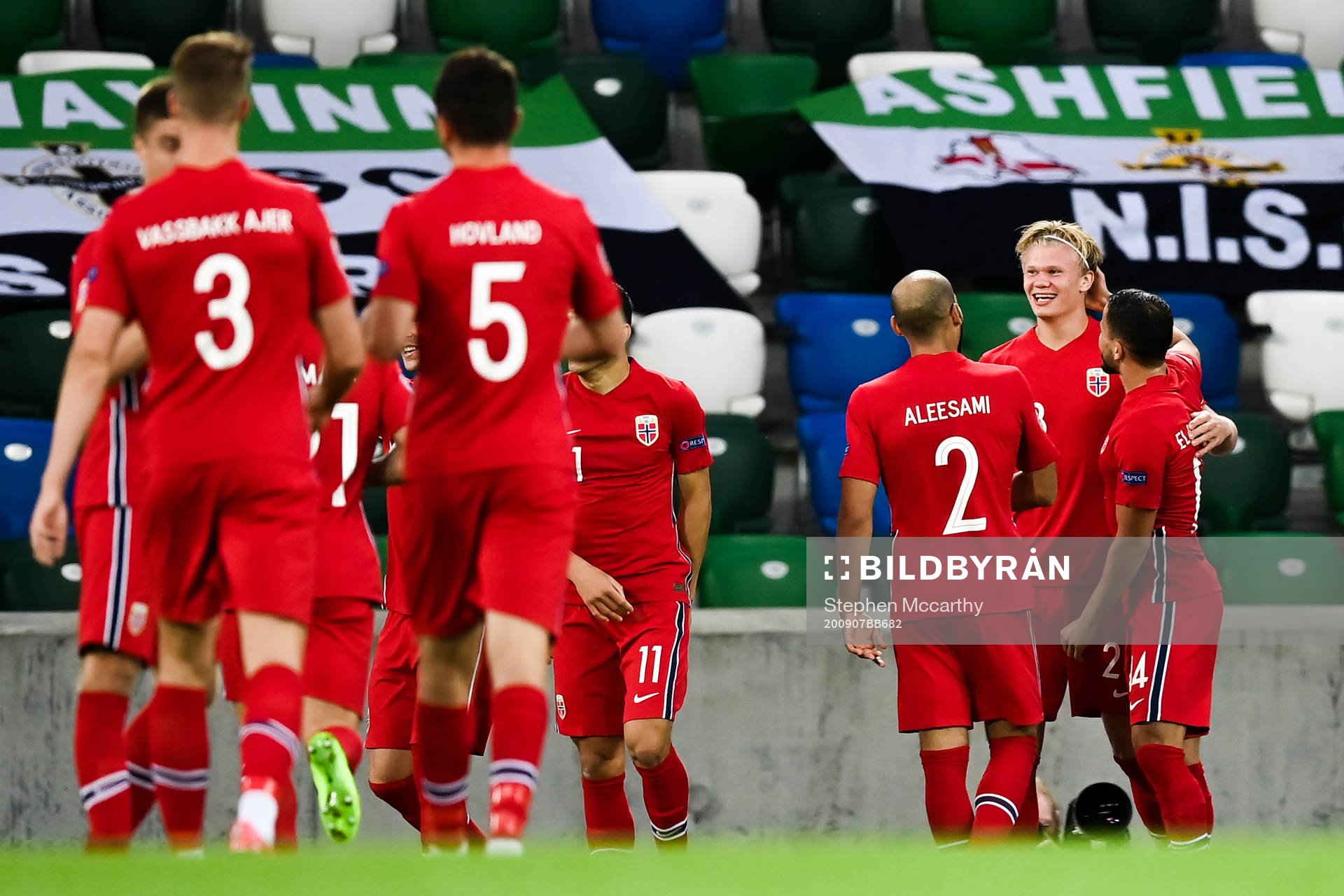 Erling Braut Haaland of Norway celebrates the 1-2 goal