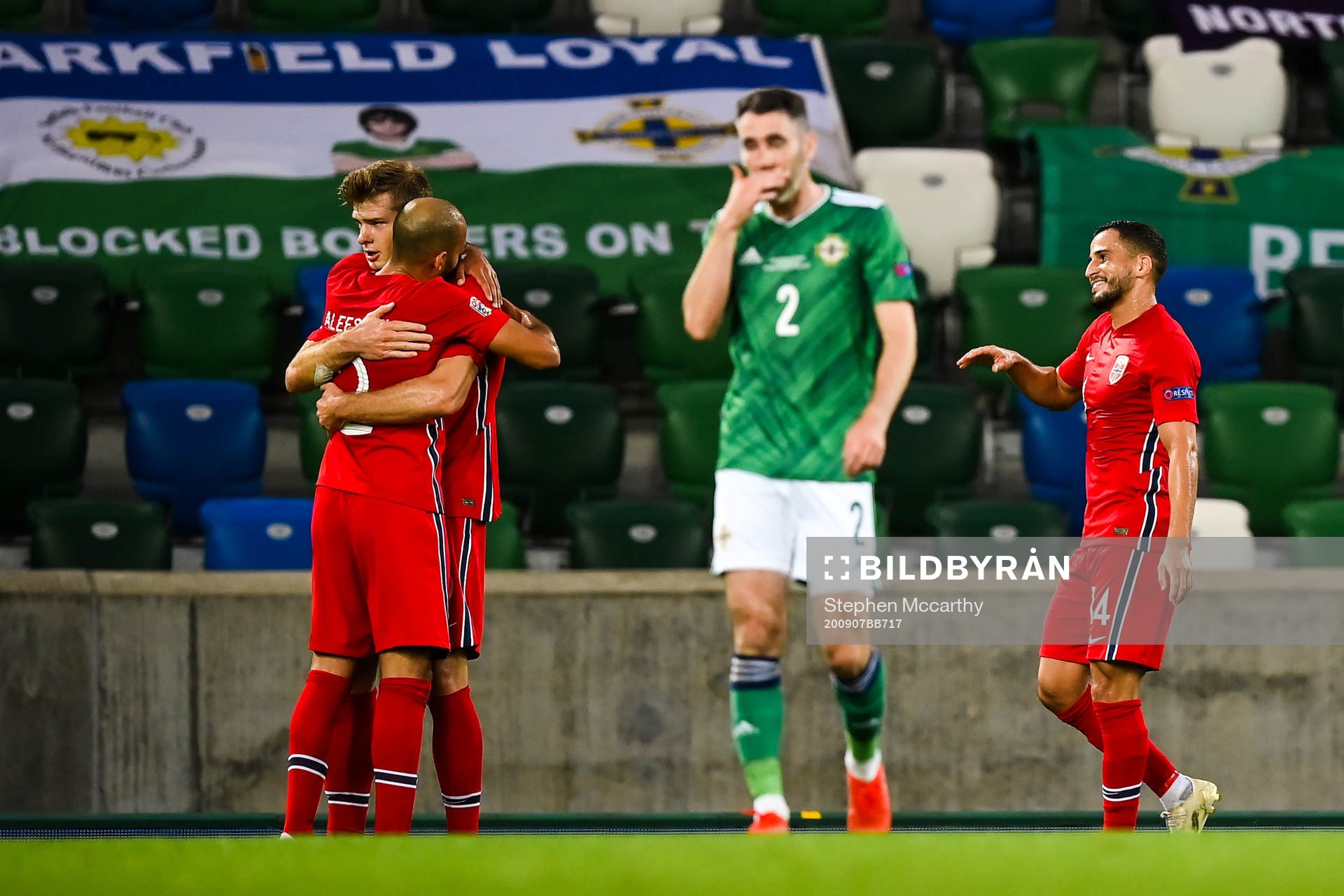 Haitam Aleesami and Omar Elabdellaoui celebrate with