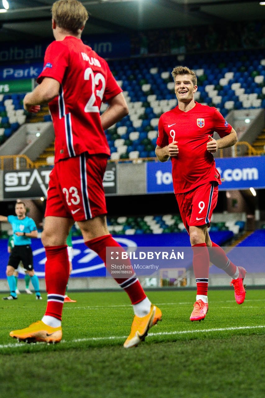 Erling Braut Haaland and Alexander Sørloth of Norway