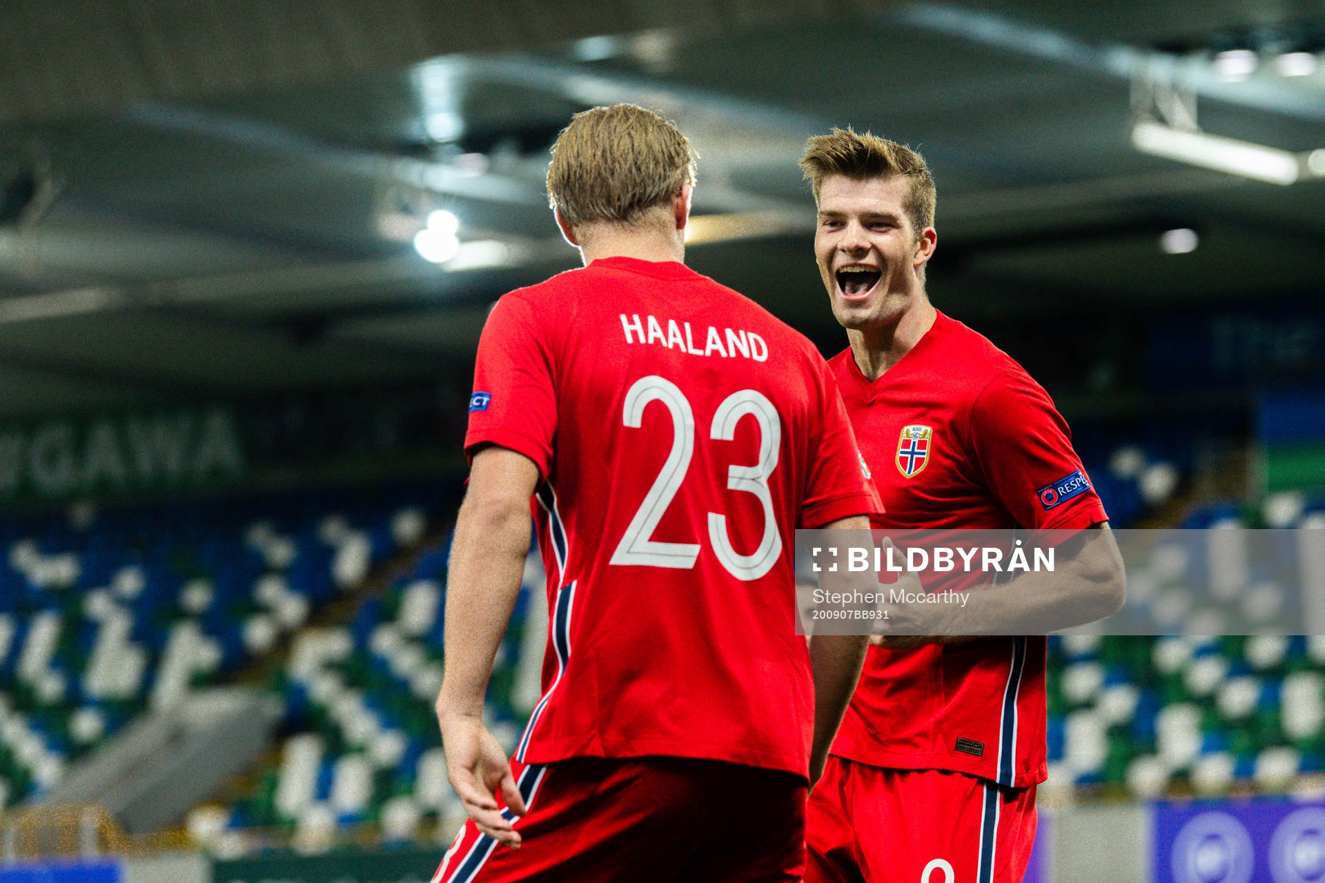 Erling Braut Haaland and Alexander Sørloth of Norway