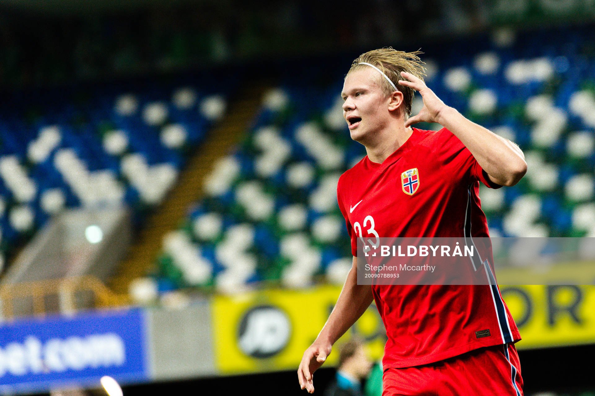 Erling Braut Haaland of Norway celebrates the 1-5 goal