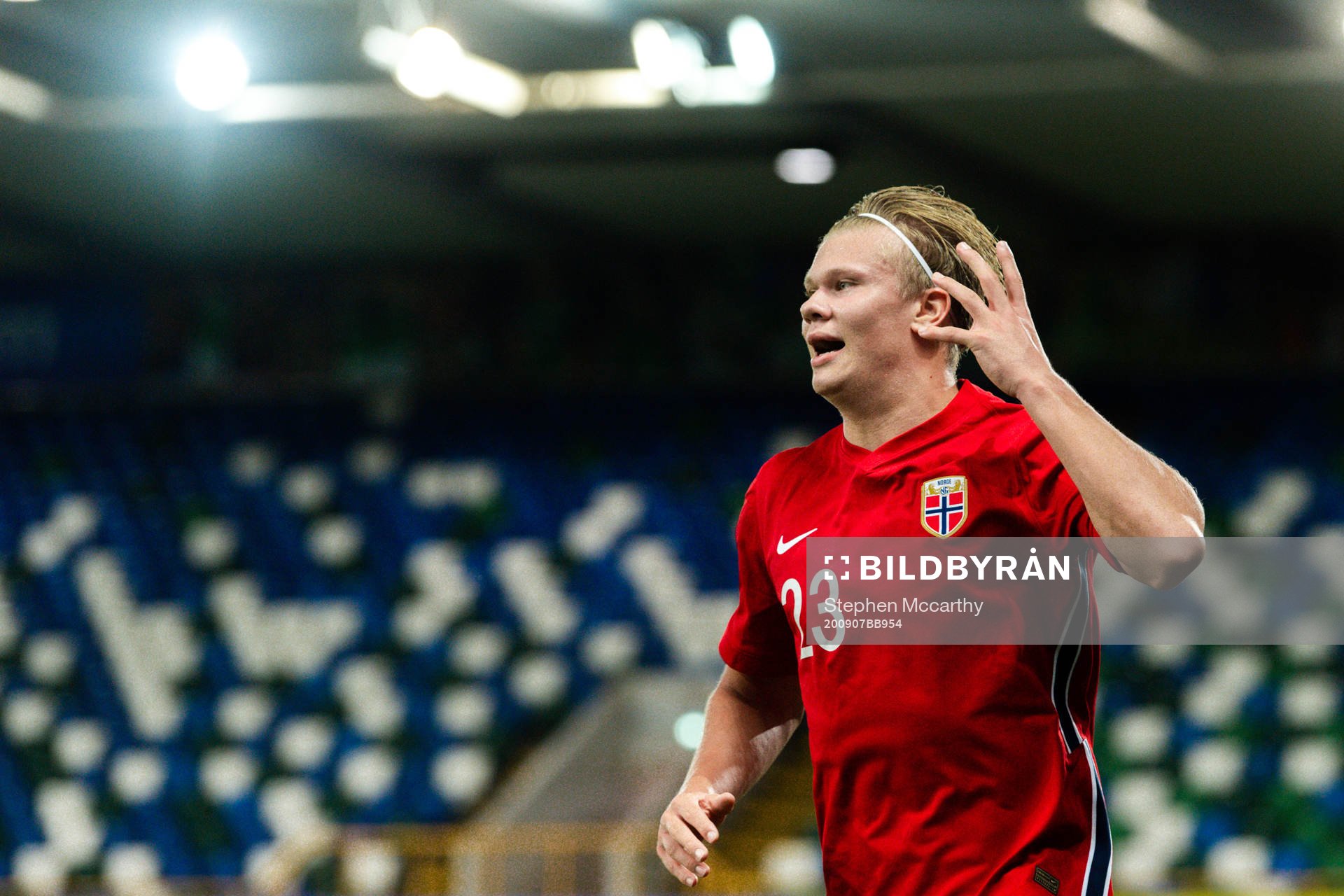 Erling Braut Haaland of Norway celebrates the 1-5 goal
