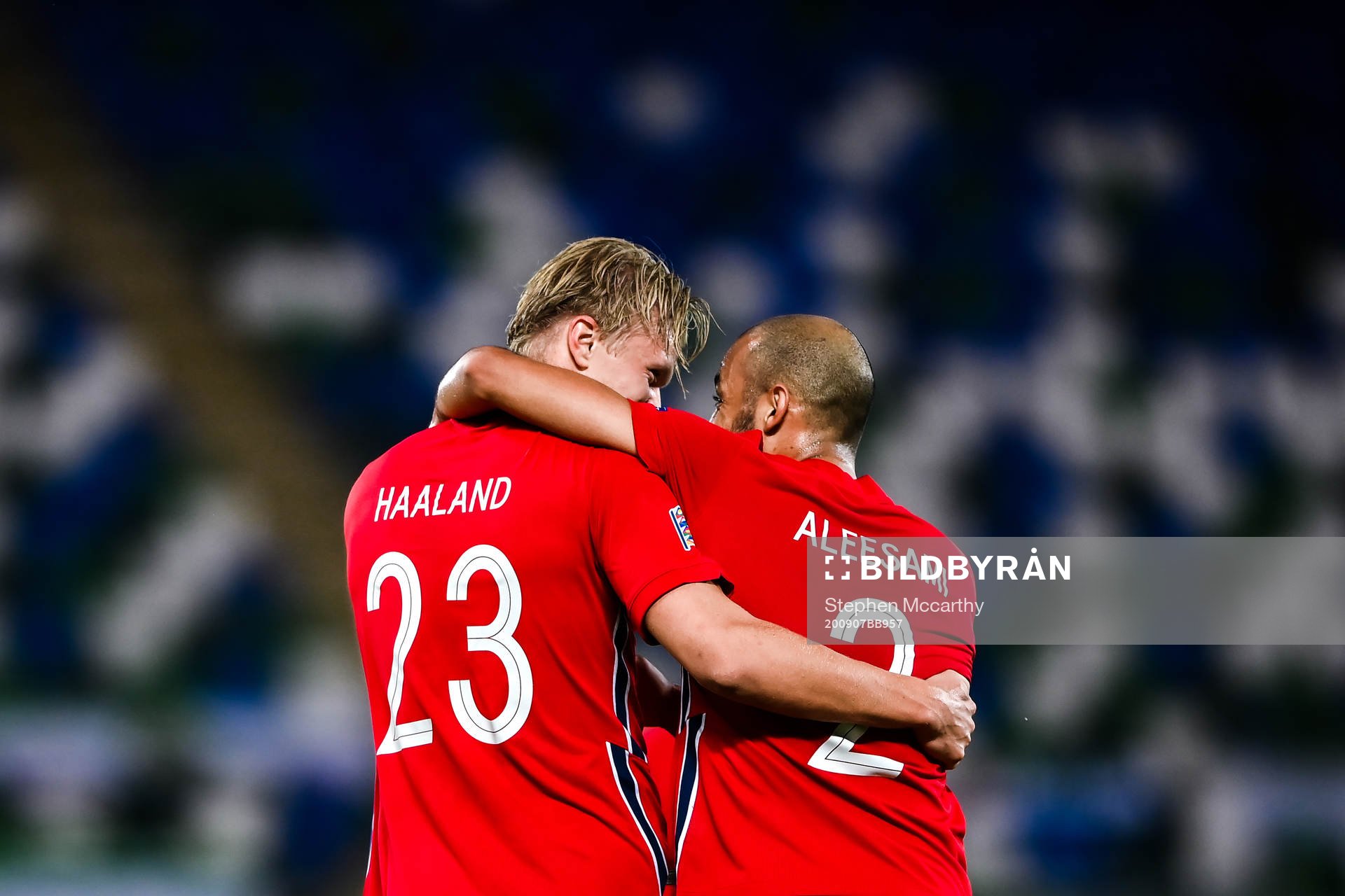 Erling Braut Haaland and Haitam Aleesami of Norway