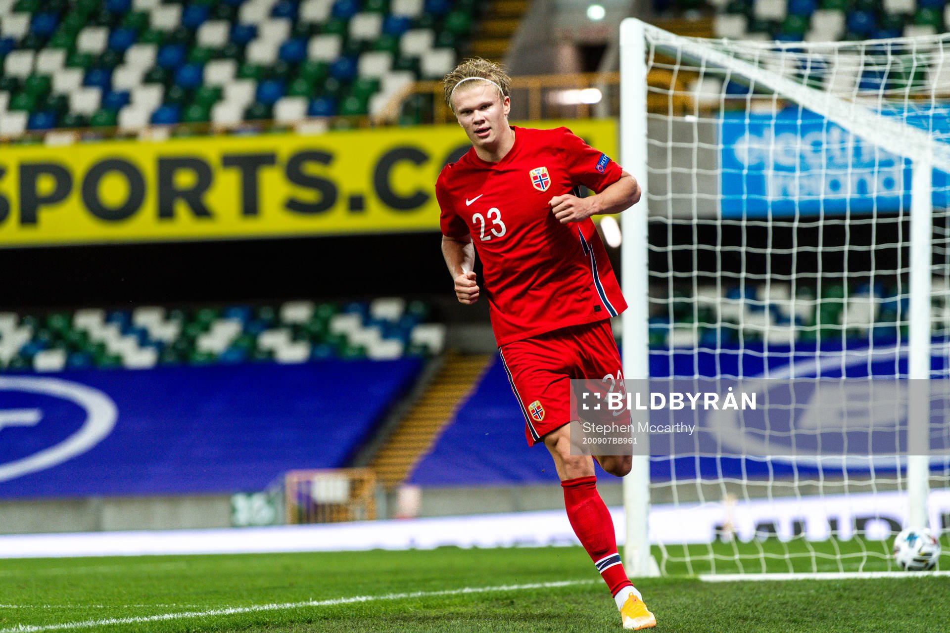 Erling Braut Haaland of Norway celebrates the 1-5 goal