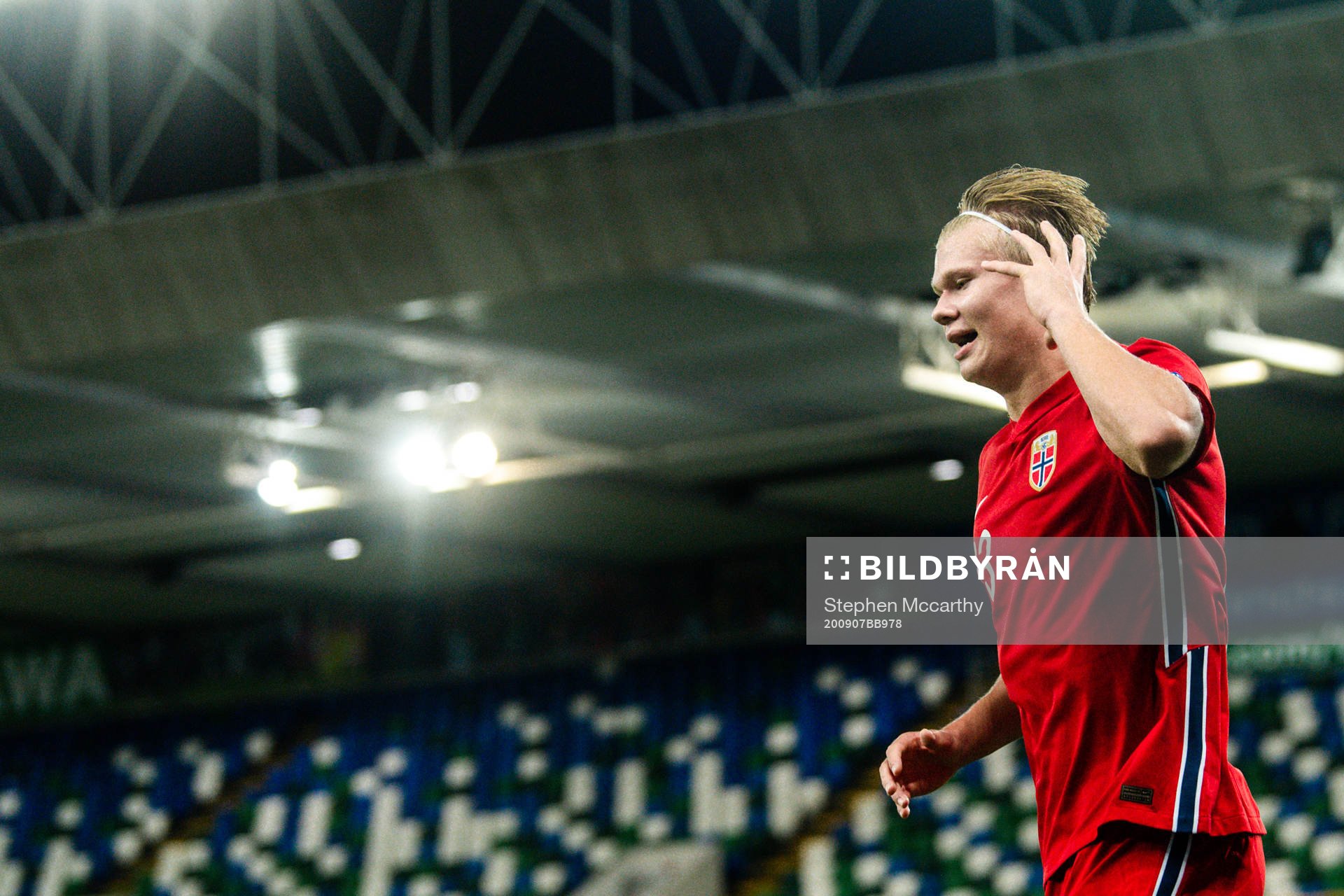 Erling Braut Haaland of Norway celebrates the 1-5 goal