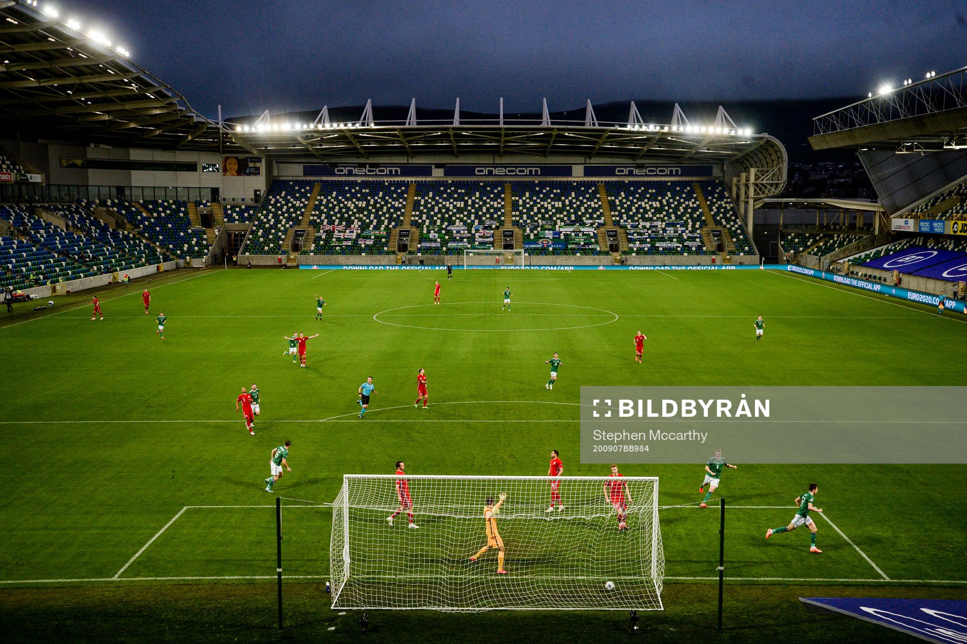 Paddy McNair of Northern Ireland celebrates the 1-1 goal