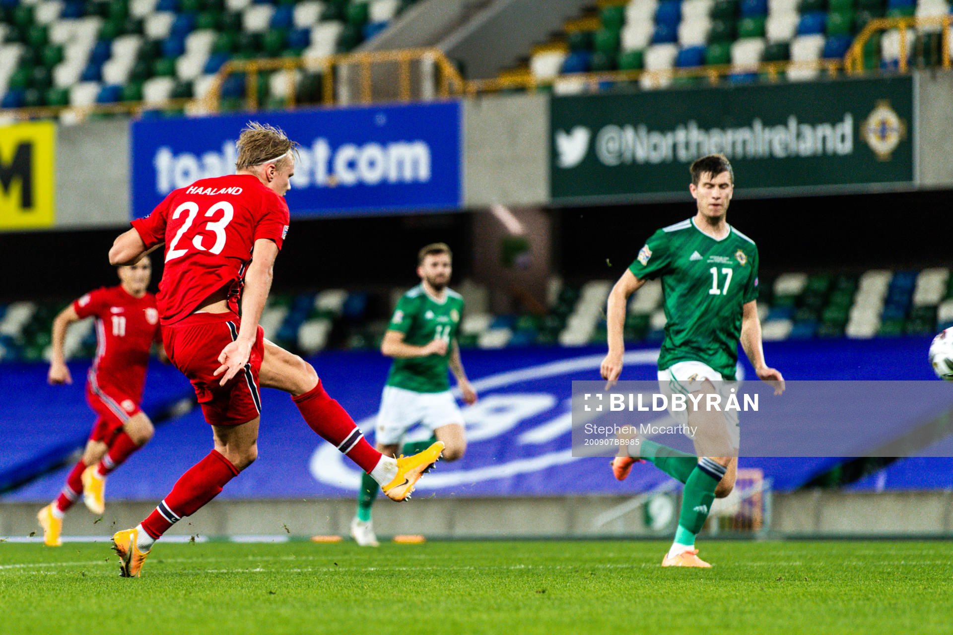 Erling Braut Haaland of Norway scores the 1-5 goal