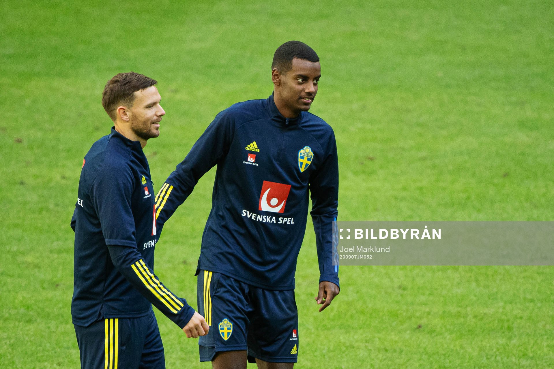 Marcus Berg and Alexander Isak of the Swedish national