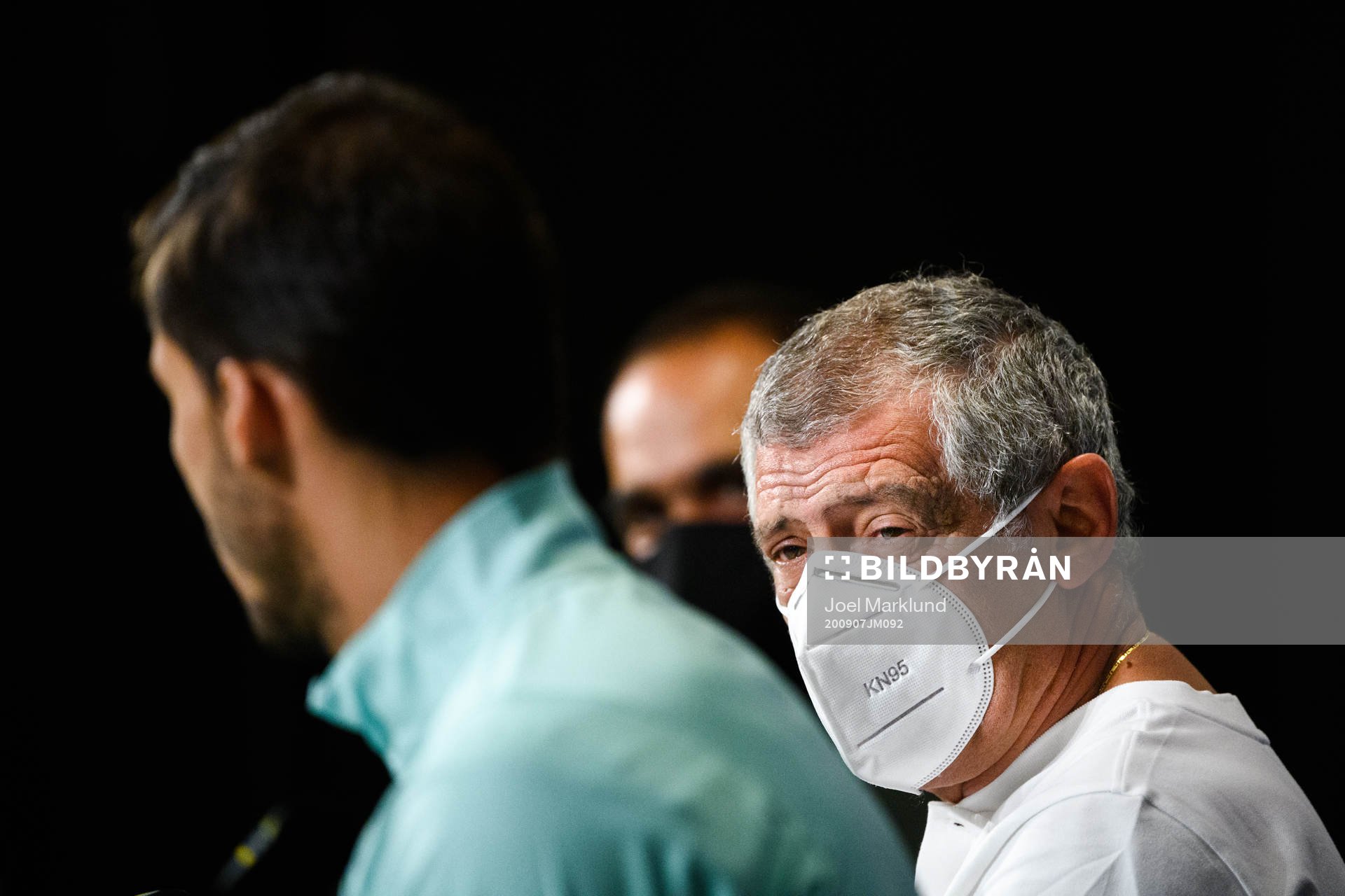 Head coach Fernando Santos and Ruben Dias of the Portuguese