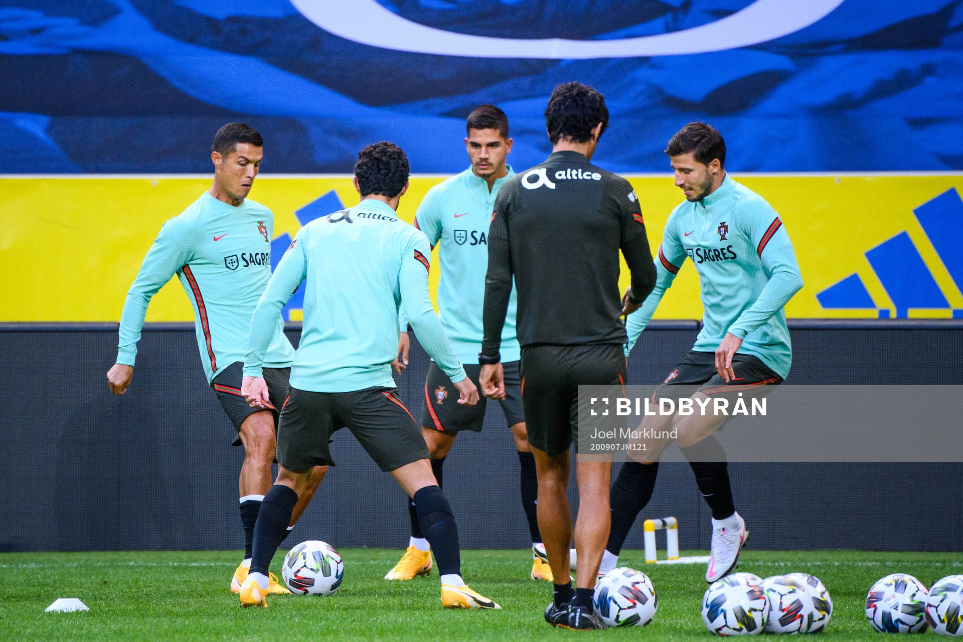 Cristiano Ronaldo and Ruben Dias of the Portuguese national