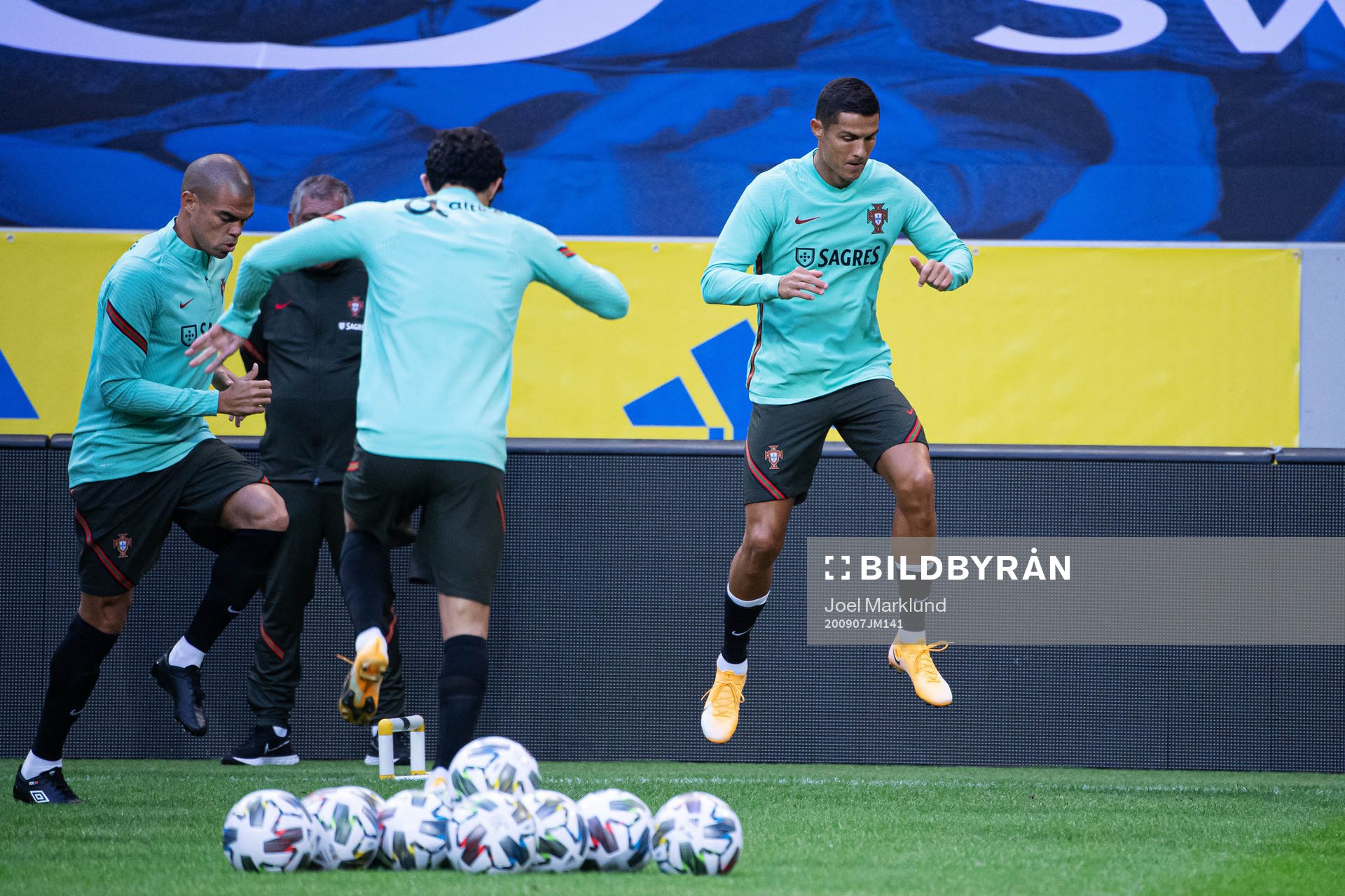 Pepe and Cristiano Ronaldo of the Portuguese national