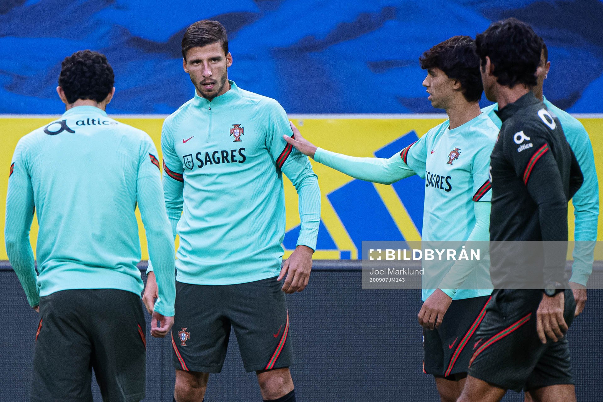 Ruben Dias and Joao Felix of the Portuguese national