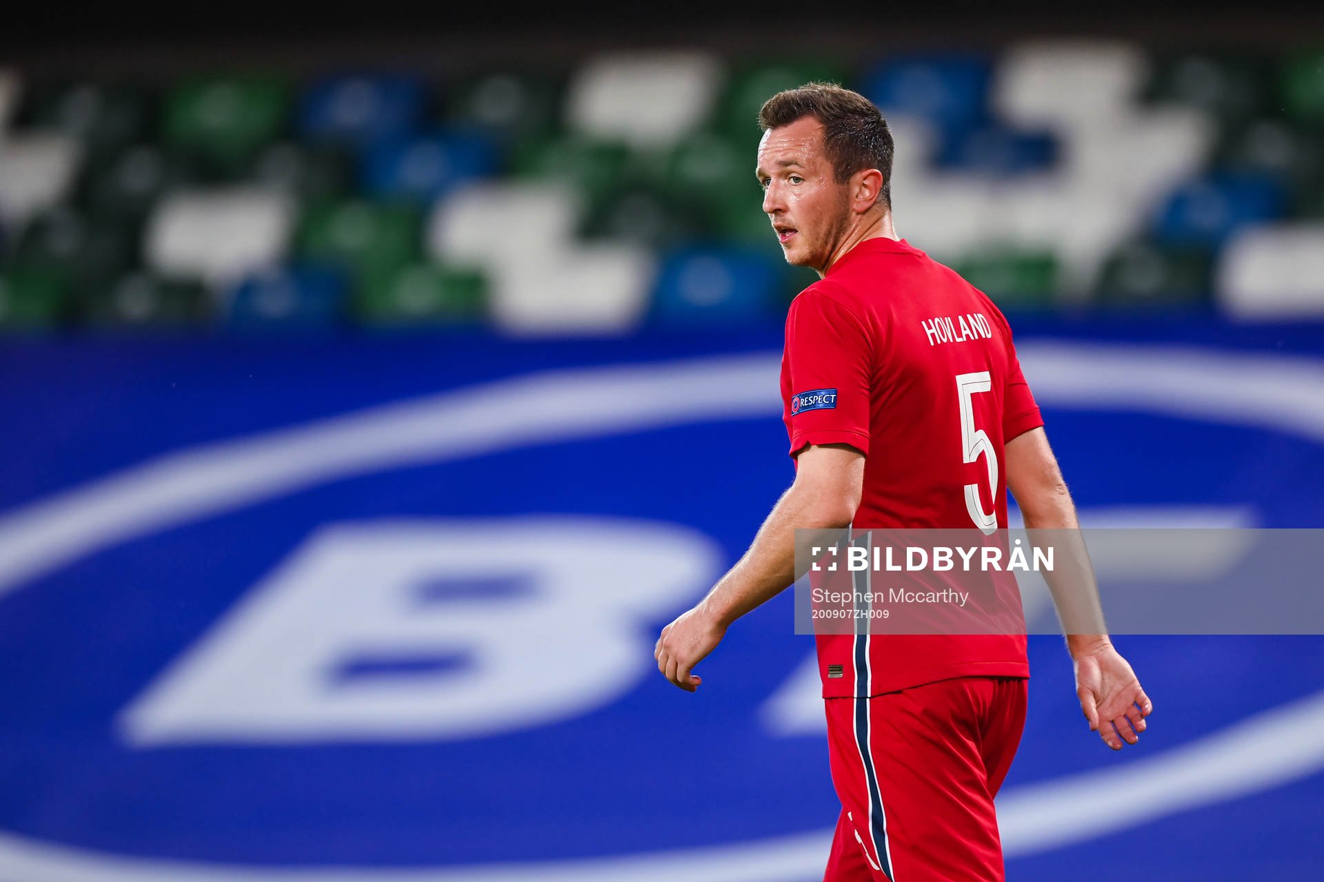 Even Hovland of Norway during the UEFA Nations League football match between Northern Ireland and Norway on September 7, 2020 in Belfast.
