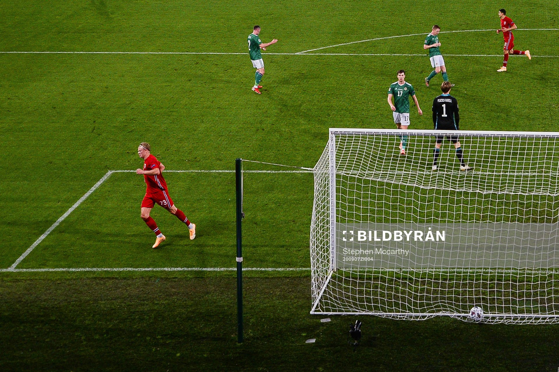 Erling Braut Haaland of Norway scores the 1-5 goal
