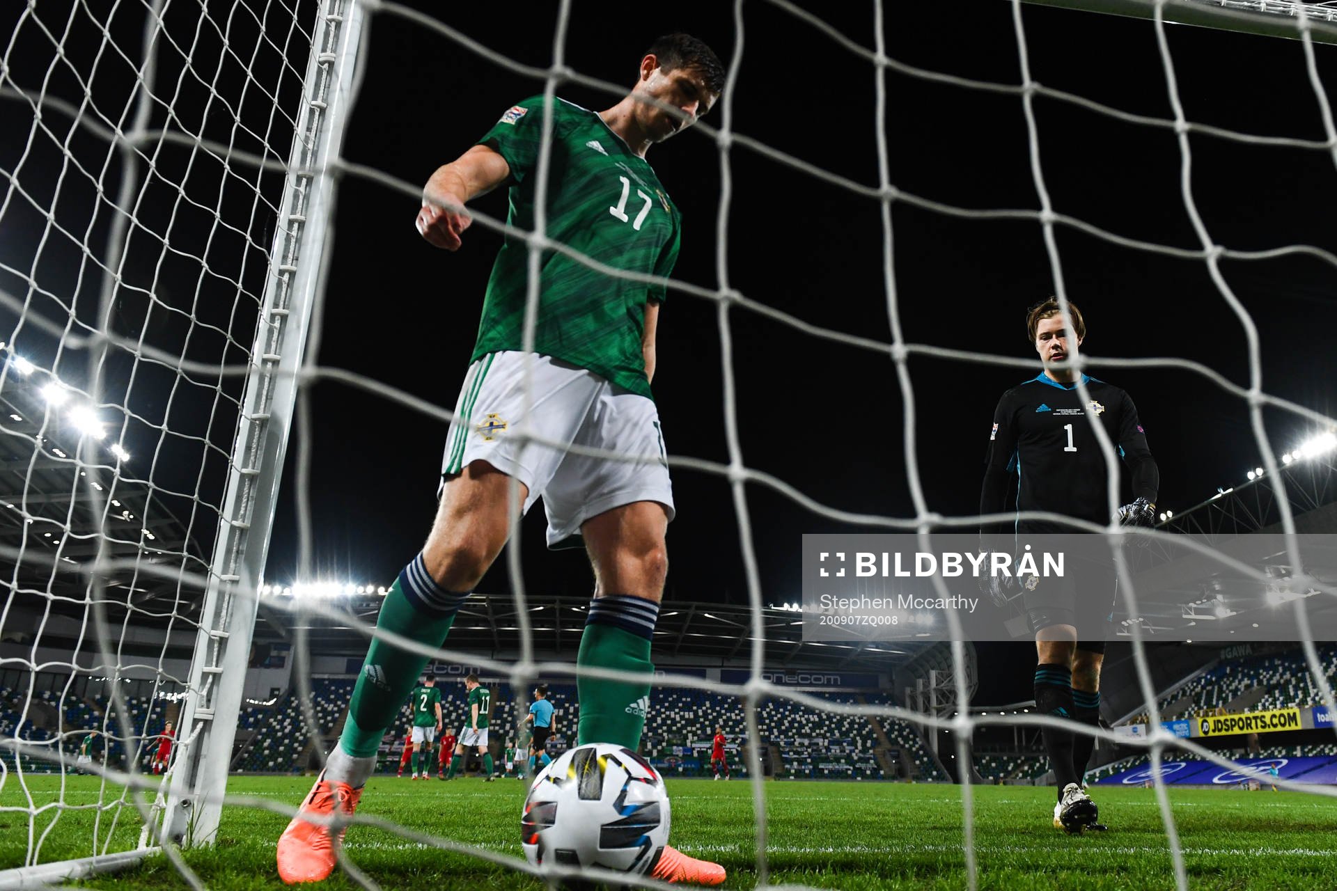 Paddy McNair and goalkeeper Bailey Peacock-Farrell of