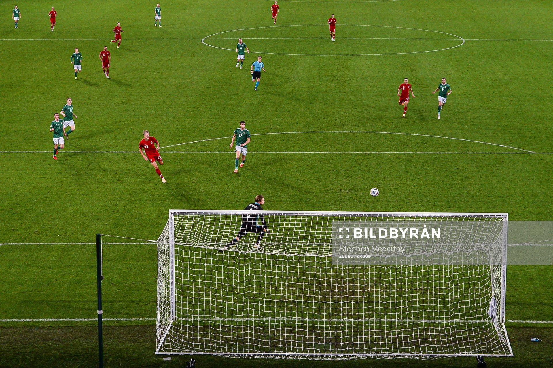 Erling Braut Haaland of Norway scores the 1-5 goal