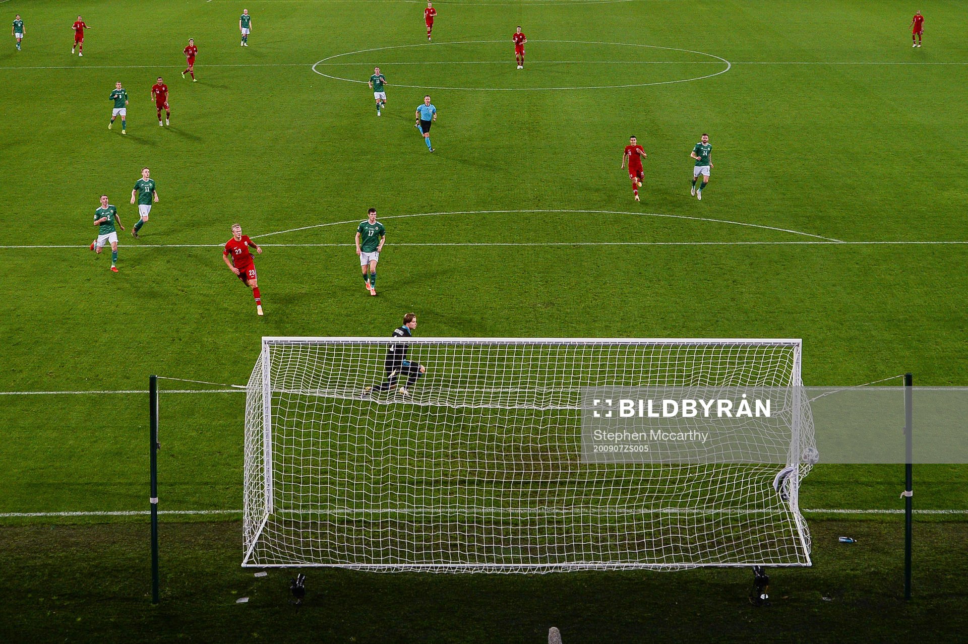 Erling Braut Haaland of Norway scores the 1-5 goal
