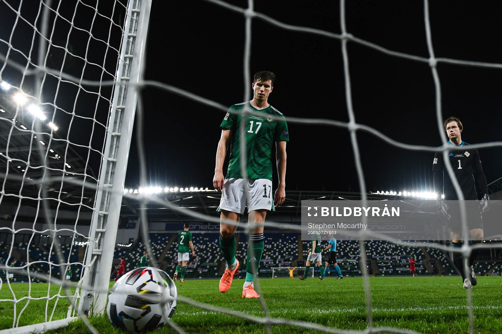 Paddy McNair and goalkeeper Bailey Peacock-Farrell of