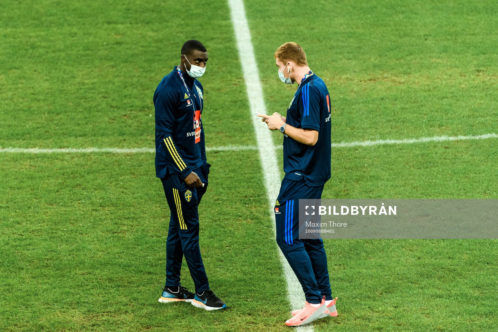 Ken Sema and Dejan Kulusevski of Sweden