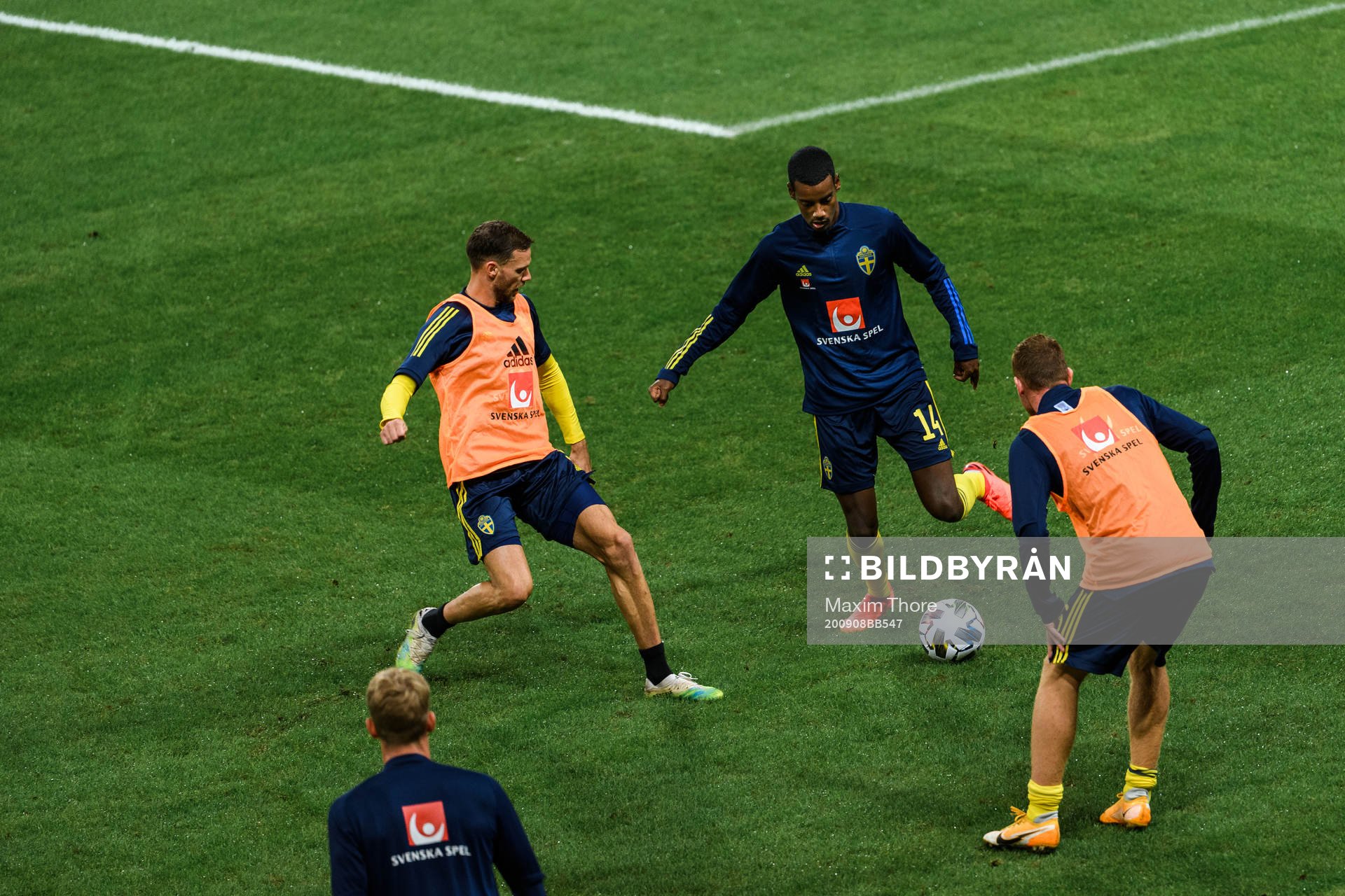 Marcus Berg and Alexander Isak of Sweden