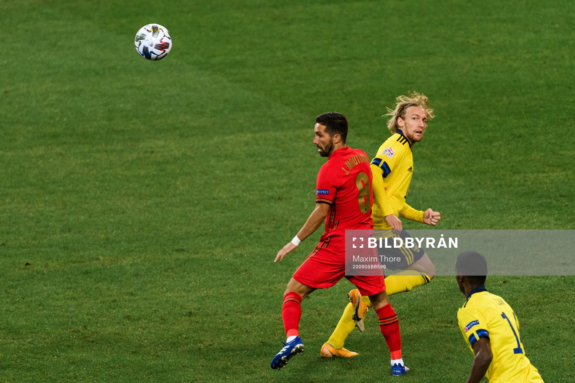 Joao Moutinho of Portugal and Emil Forsberg of Sweden
