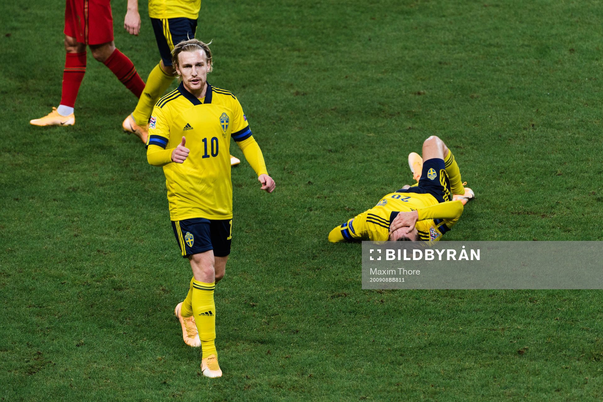 Kristoffer Olsson of Sweden in pain