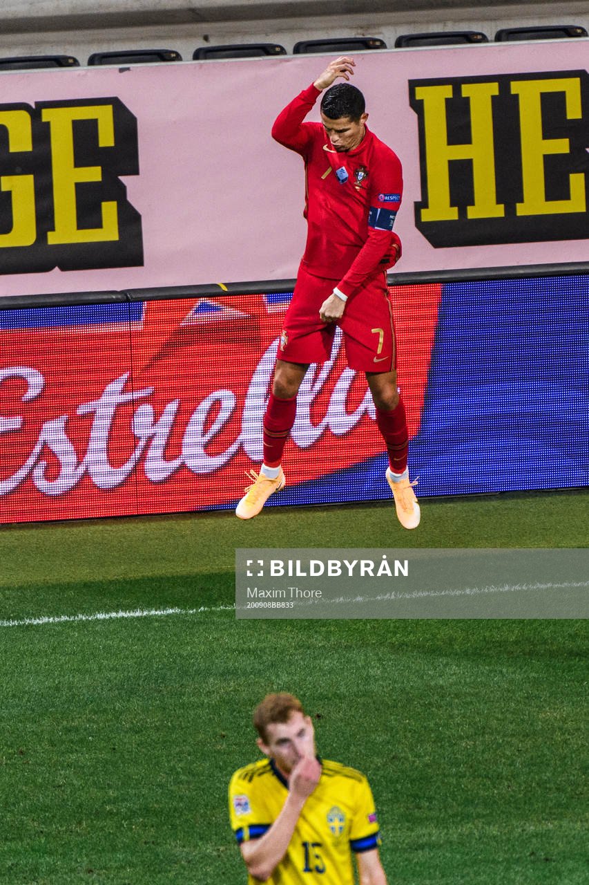 Cristiano Ronaldo of Portugal celebrates the 0-2 goal