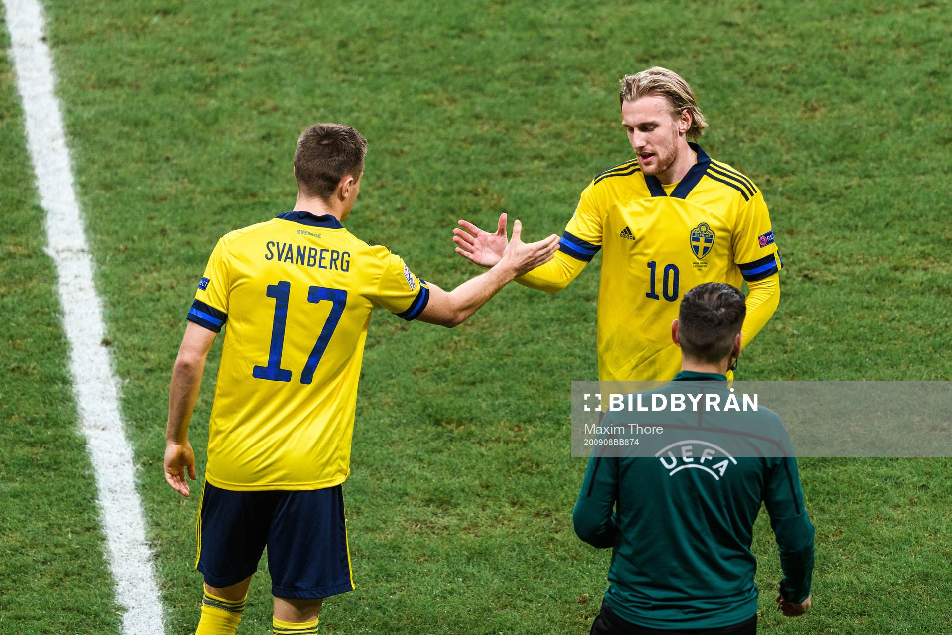 Mattias Svanberg and Emil Forsberg of Sweden