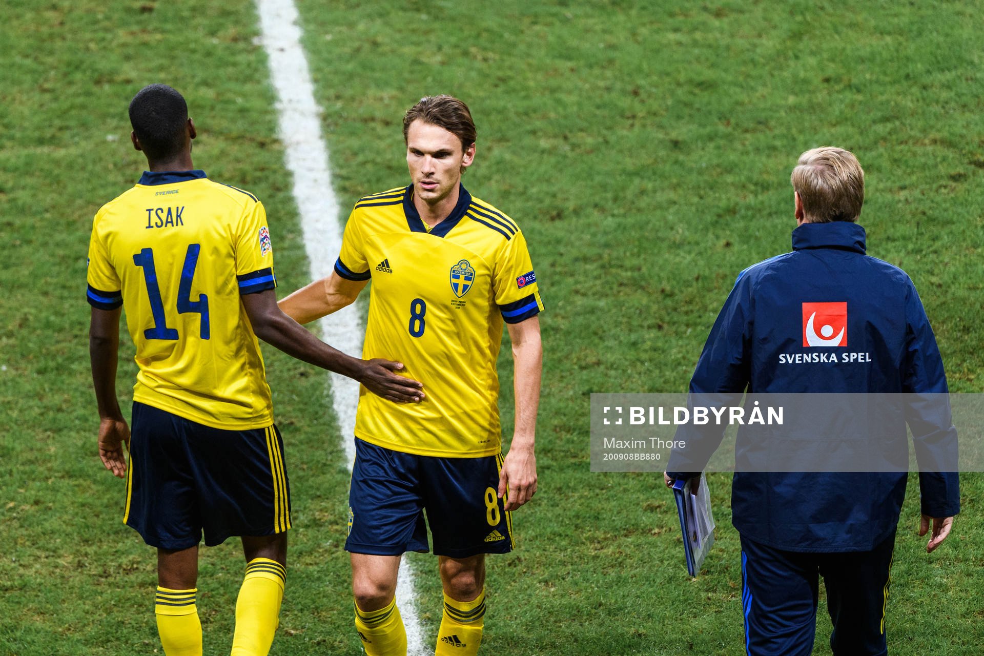 Alexander Isak and Albin Ekdal of Sweden