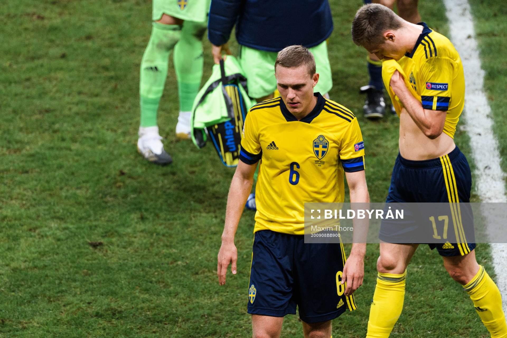 Ludwig Augustinsson and Mattias Svanberg of Sweden look