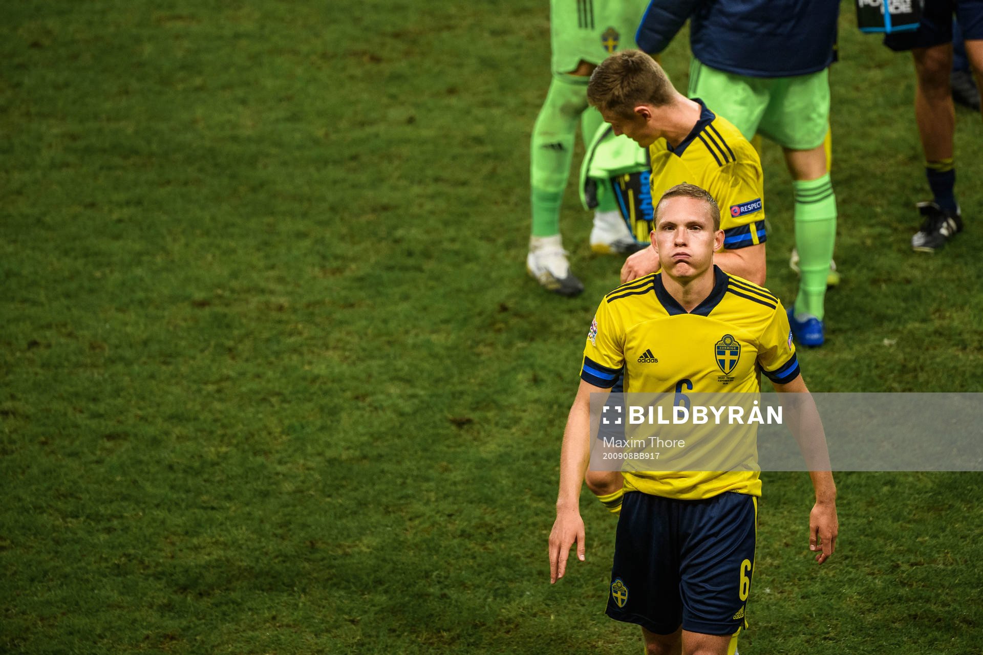 Ludwig Augustinsson of Sweden looks dejected