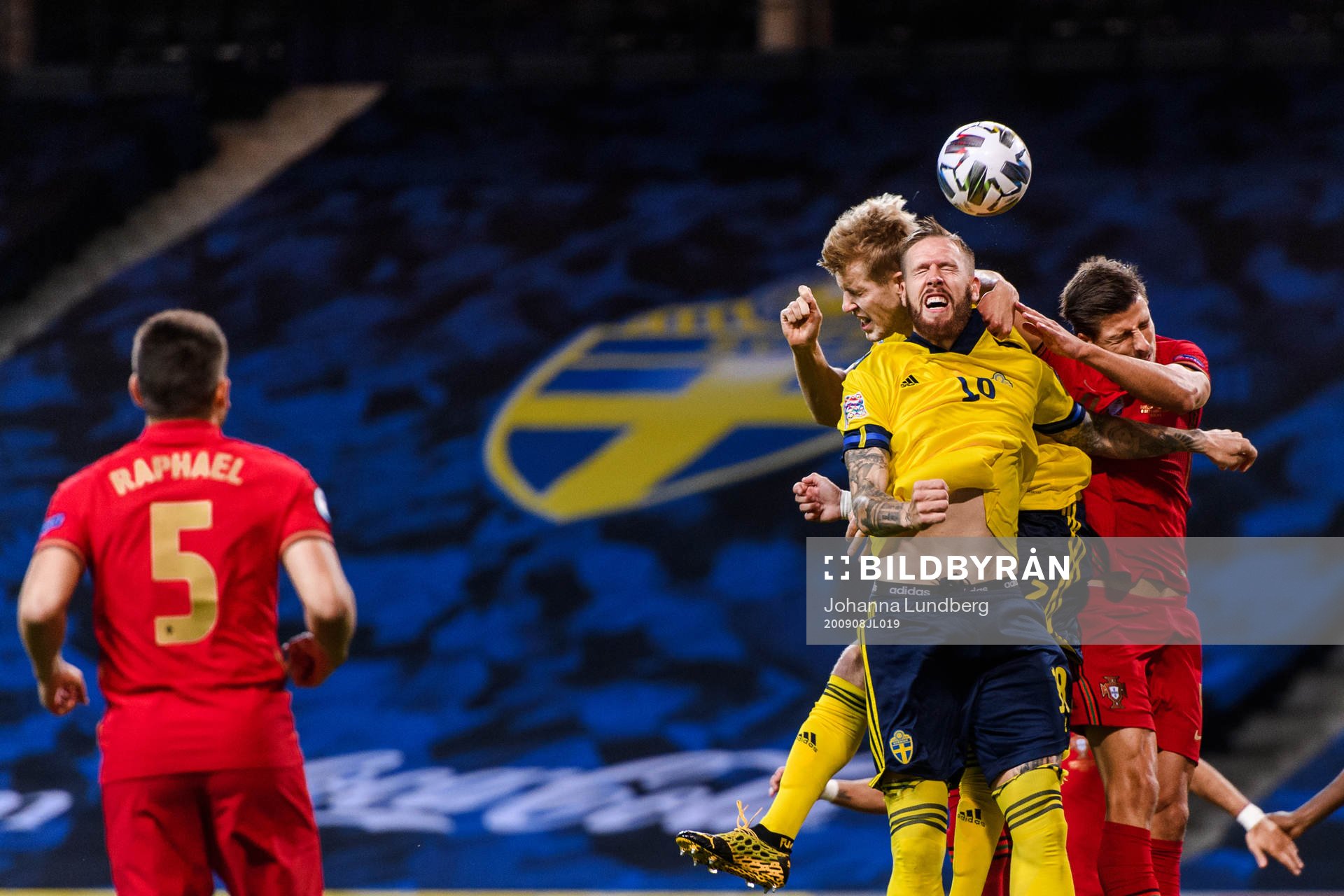 Filip Helander and Pontus Jansson of Sweden against Ruben