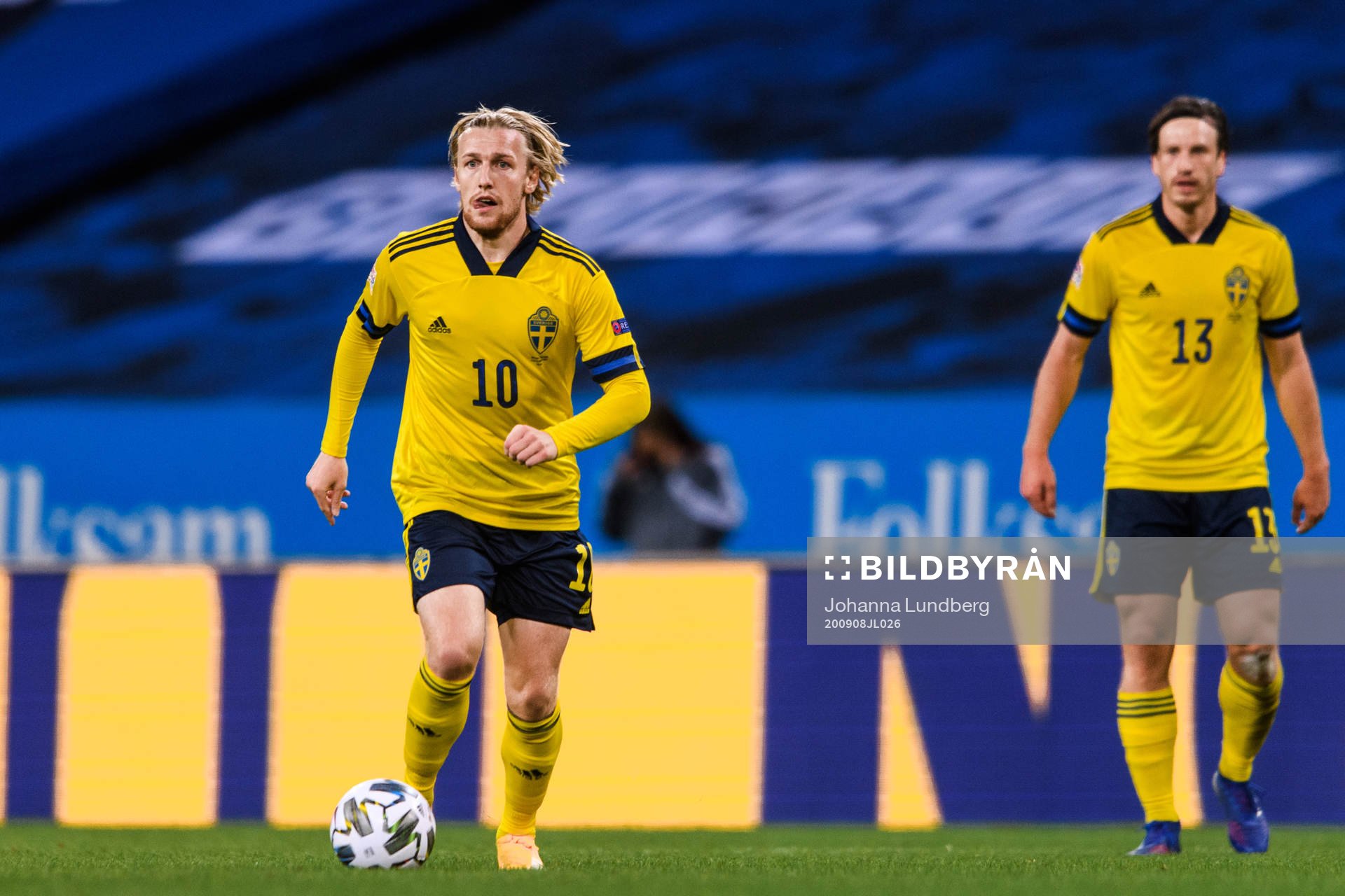 Emil Forsberg and Gustav Svensson of Sweden