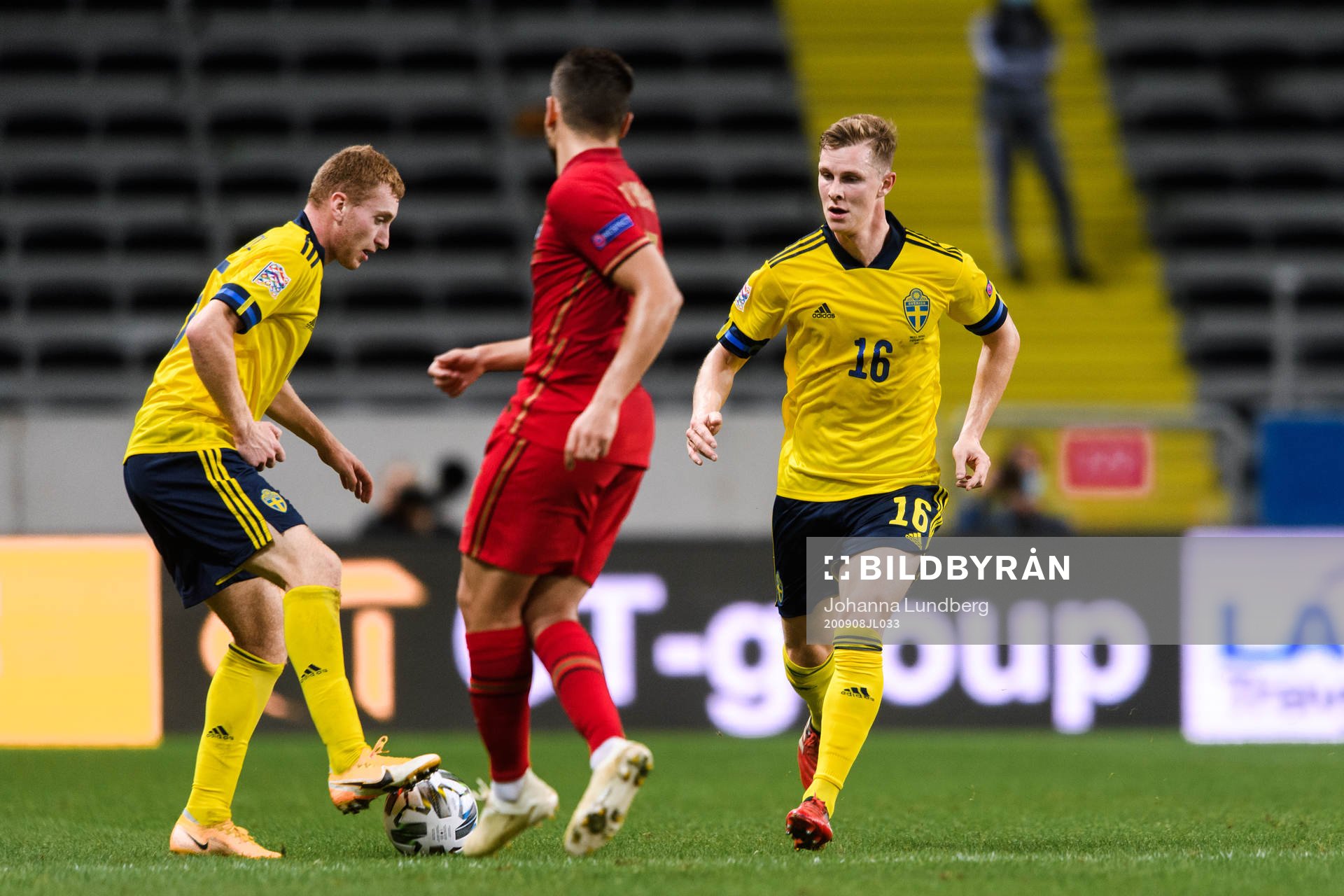 Dejan Kulusevski and Emil Krafth of Sweden