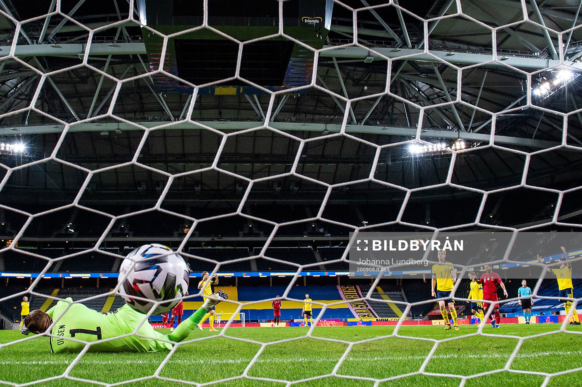 Cristiano Ronaldo of Portugal scores 0-2 behind goalkeeper