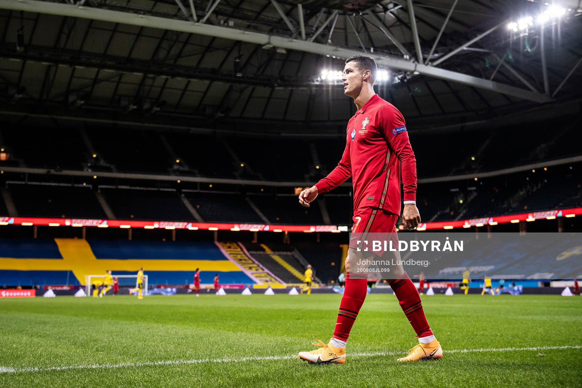 Cristiano Ronaldo of Portugal leaves the pitch