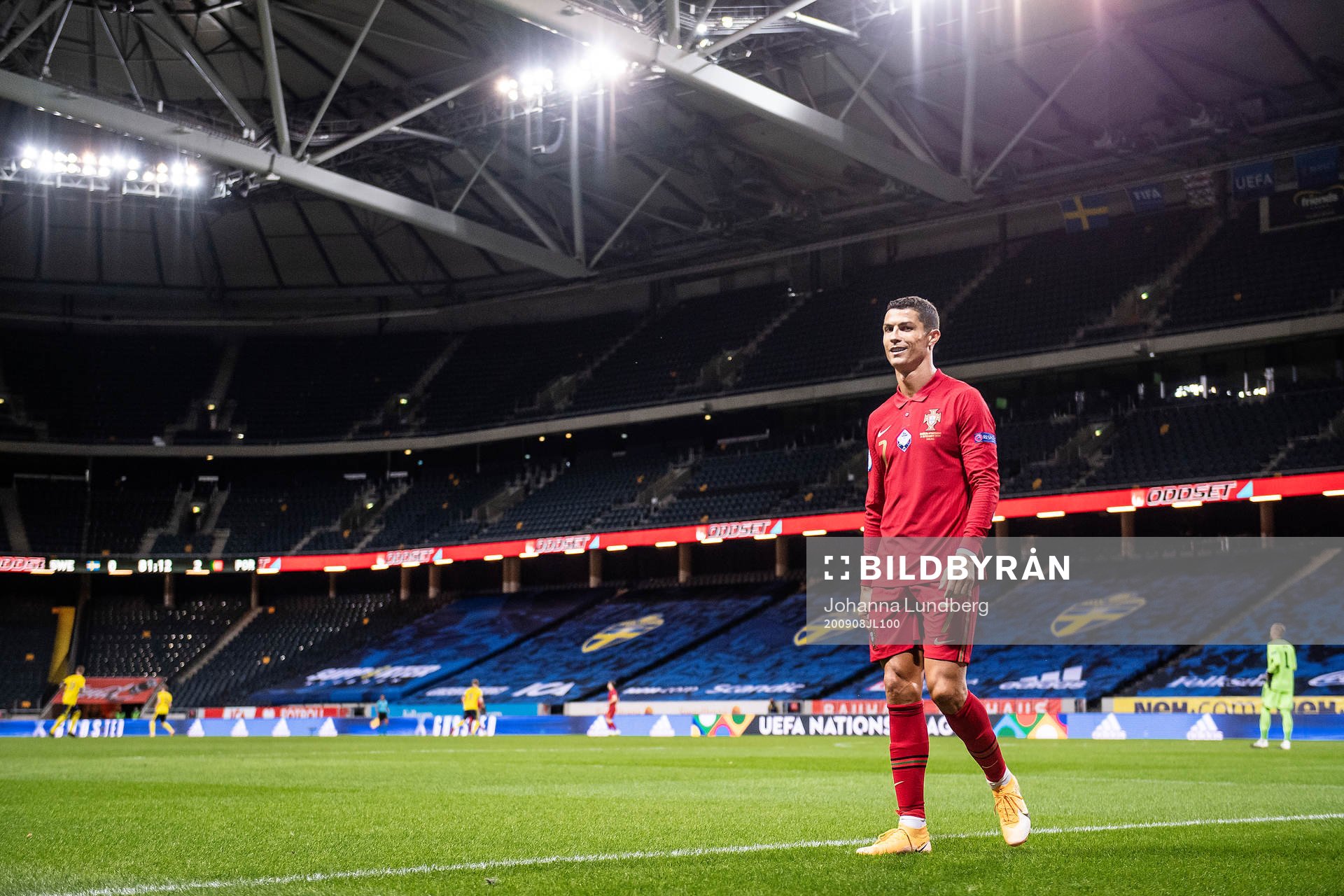Cristiano Ronaldo of Portugal leaves the pitch