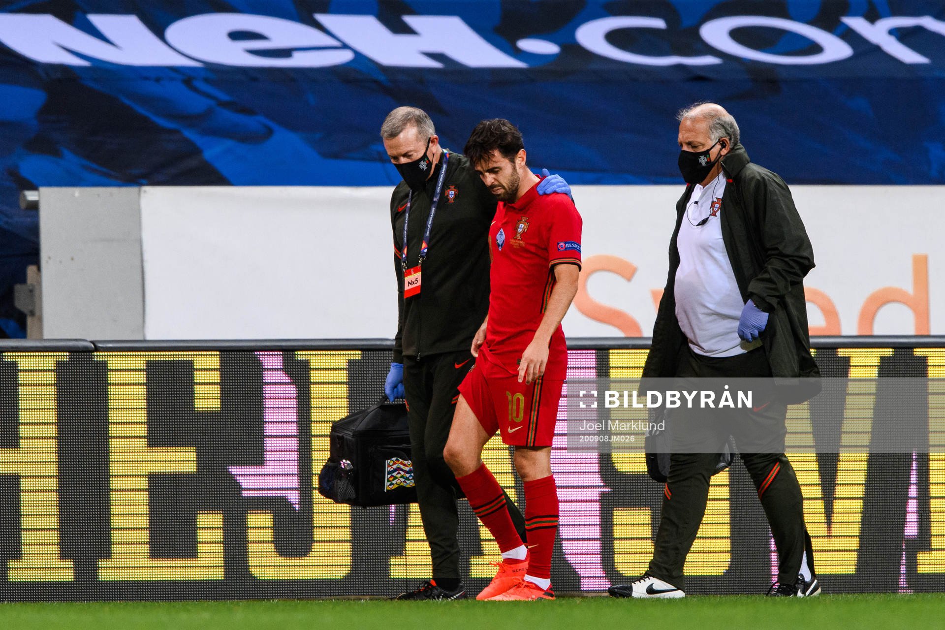 Bernardo Silva of Portugal in pain