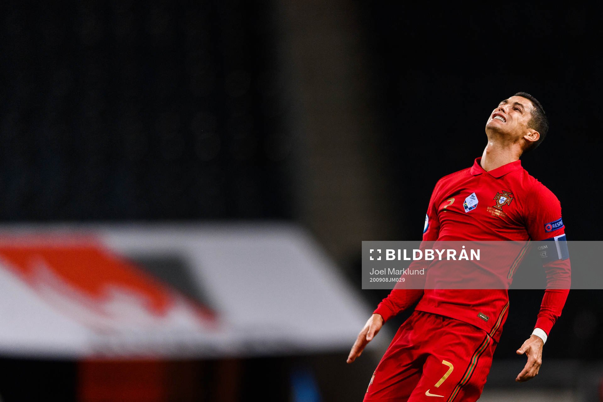 Cristiano Ronaldo of Portugal looks dejected