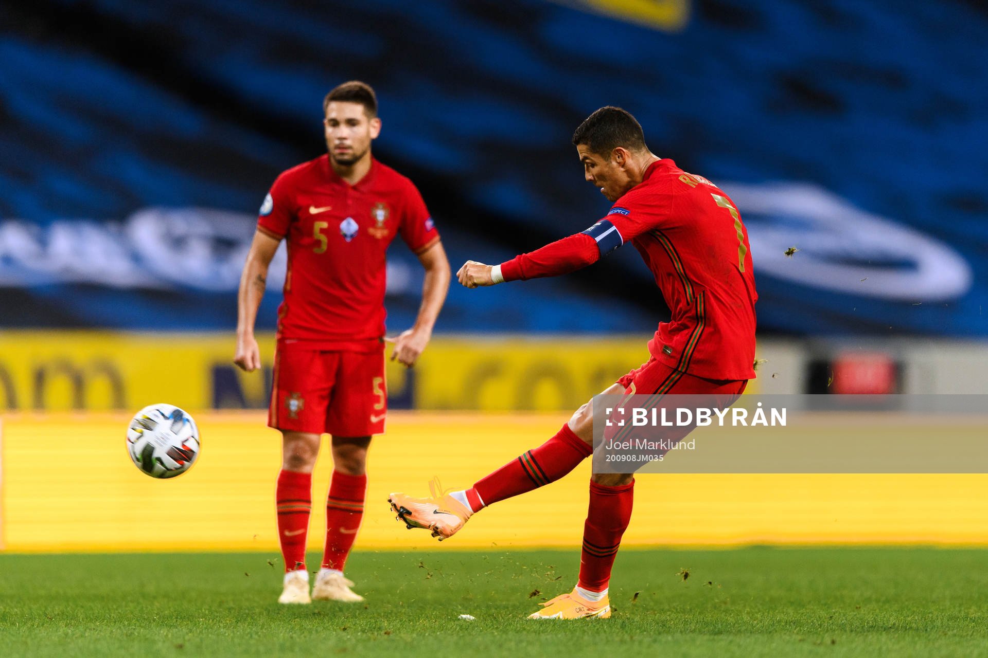 Cristiano Ronaldo of Portugal scores the 0-1 goal