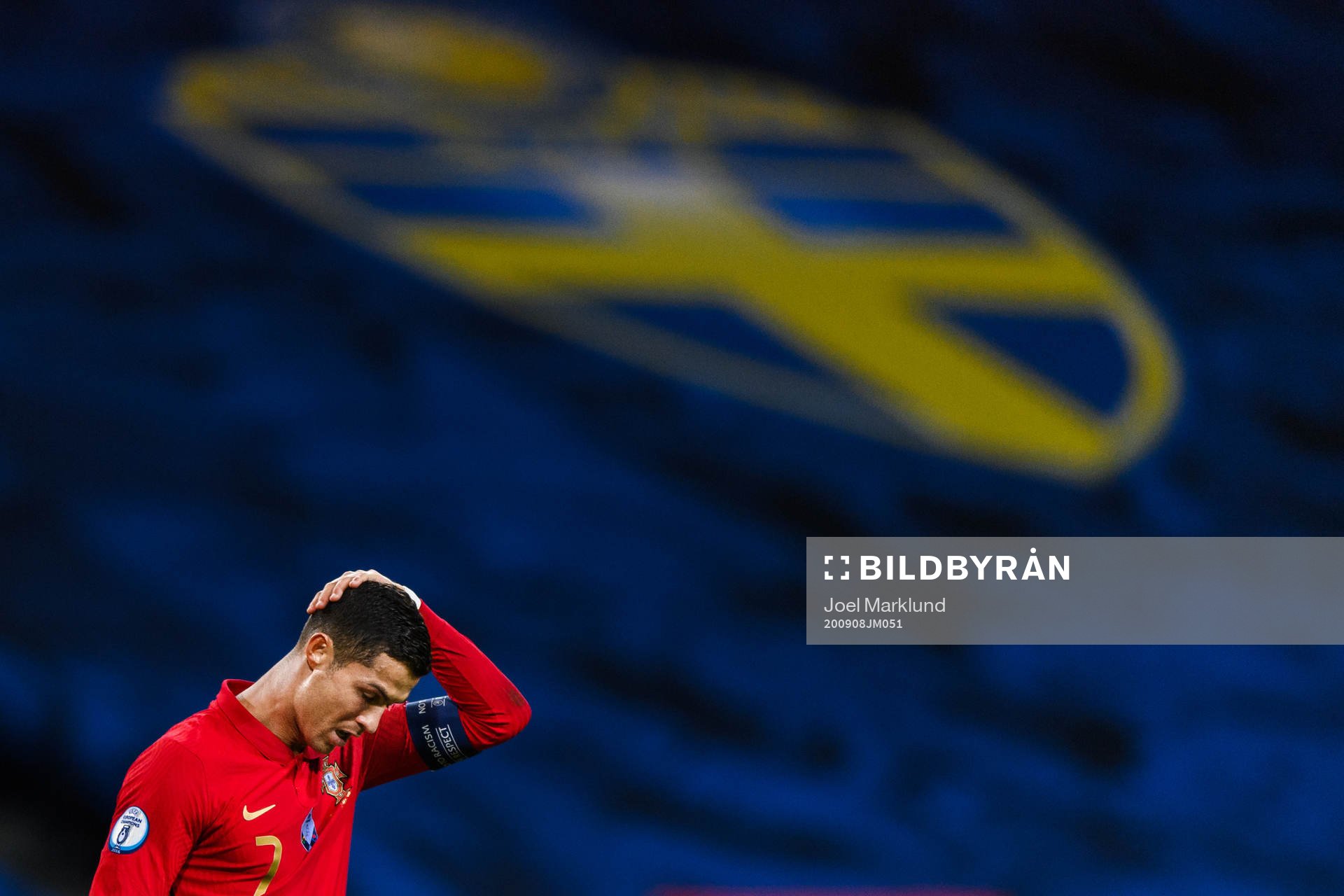 Cristiano Ronaldo of Portugal looks dejected