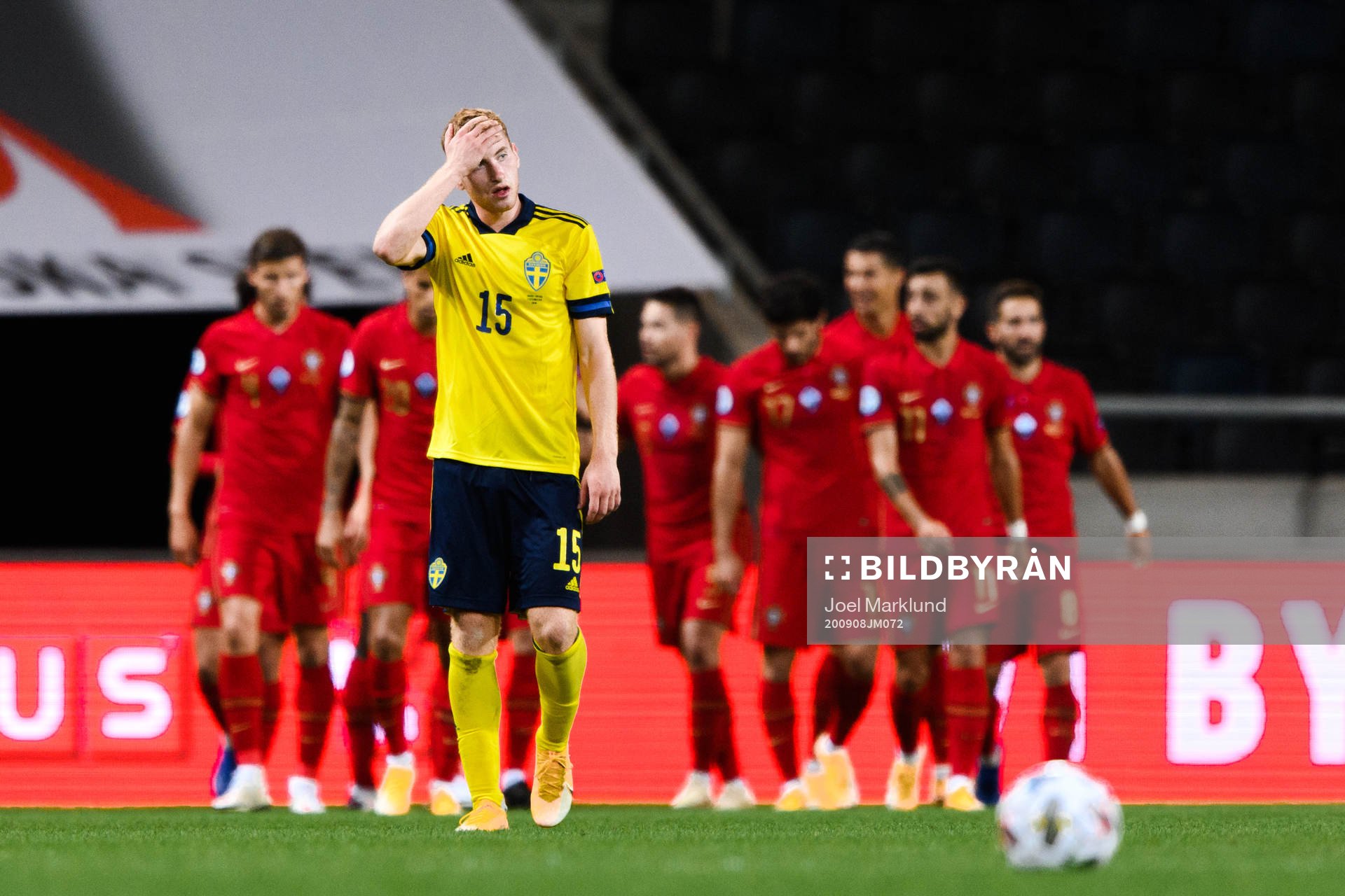 Dejan Kulusevski of Sweden looks dejected